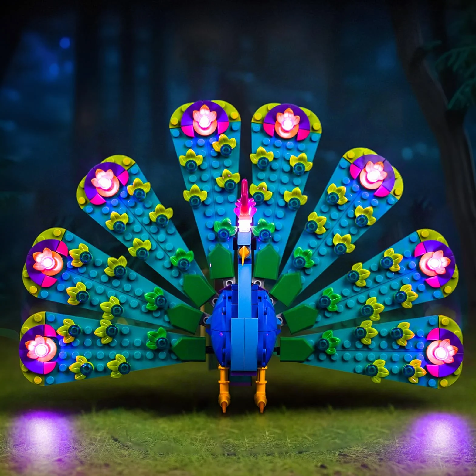 BrickBling Jeu de lumières LED compatible avec Lego 31157 Le paon exotique