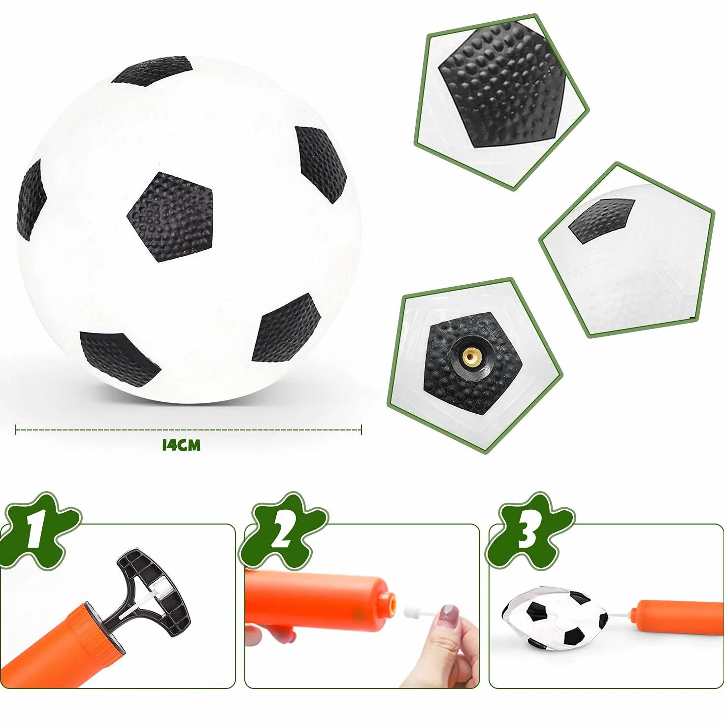 Cage de Football Lot de 2 Buts avec Balle, Jouet Sport Extérieur Intérieur