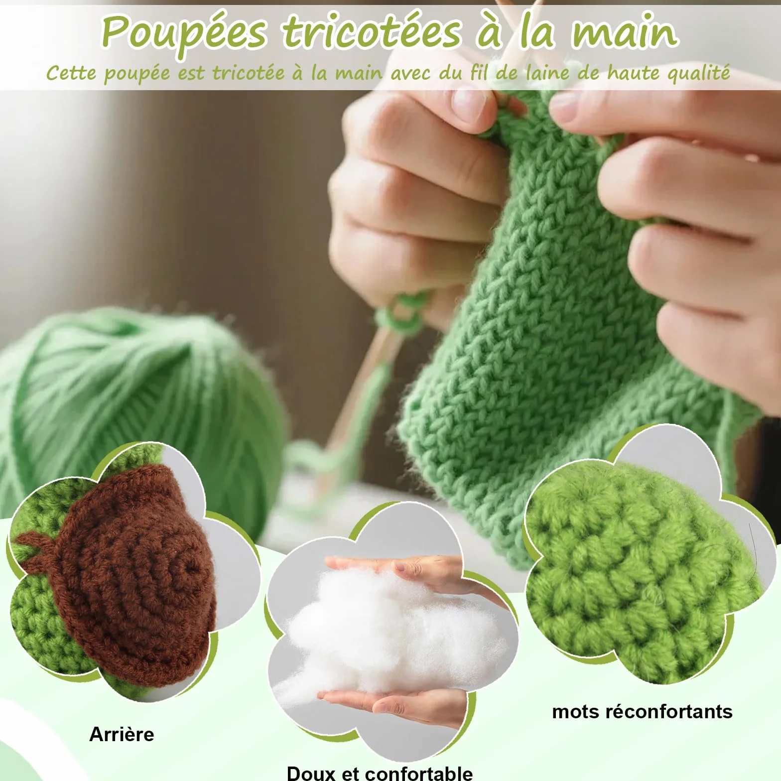 Tortue Poupée Positive en Crochet Porte Clef Câlin de Poche Cadeau Papa Original