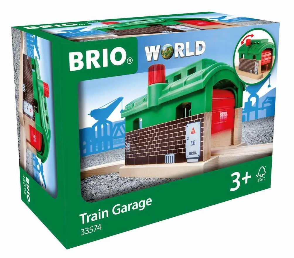 Brio World Tunnel Garage - Accessoire circuit de train en bois - Jouet sans pile dès 3 ans