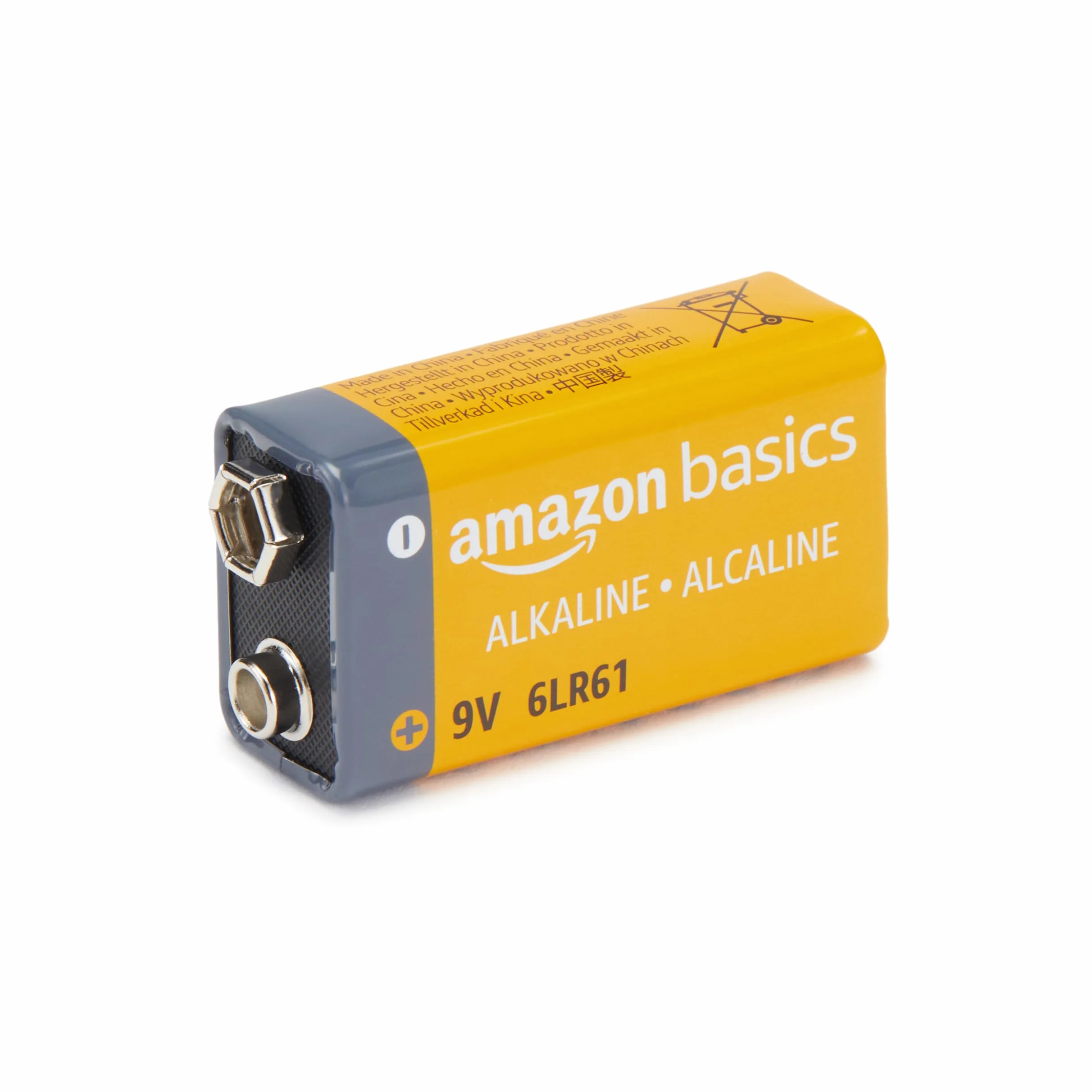 Amazon Basics Lot de 8 Piles alcalines 9V 6LR61 pour détecteur de fumée