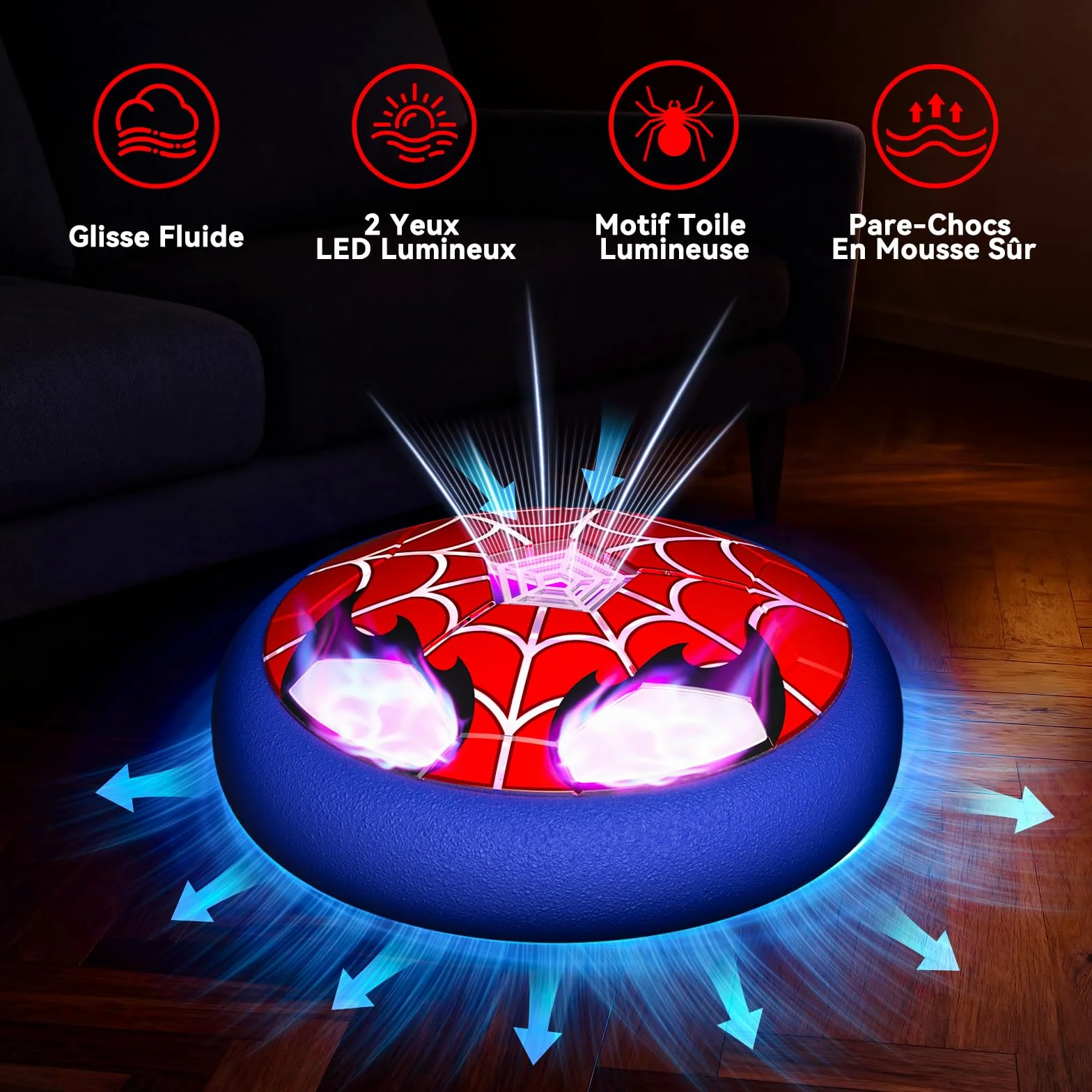 Ballon de Foot Lumineux avec Yeux Jouet Garcon 3-12 Ans Cadeau Jeux Exterieur Interieur