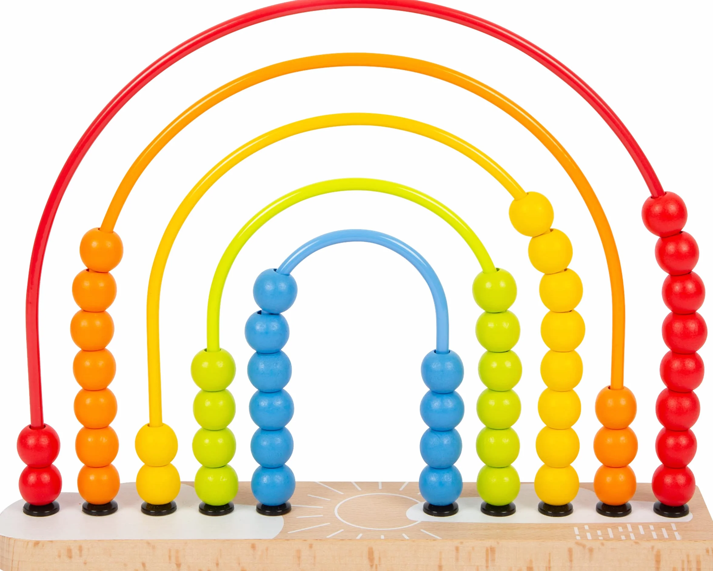 Small Foot Cercle de motricité Arc-en-Ciel 50 Perles en Bois colorées 12 Mois+