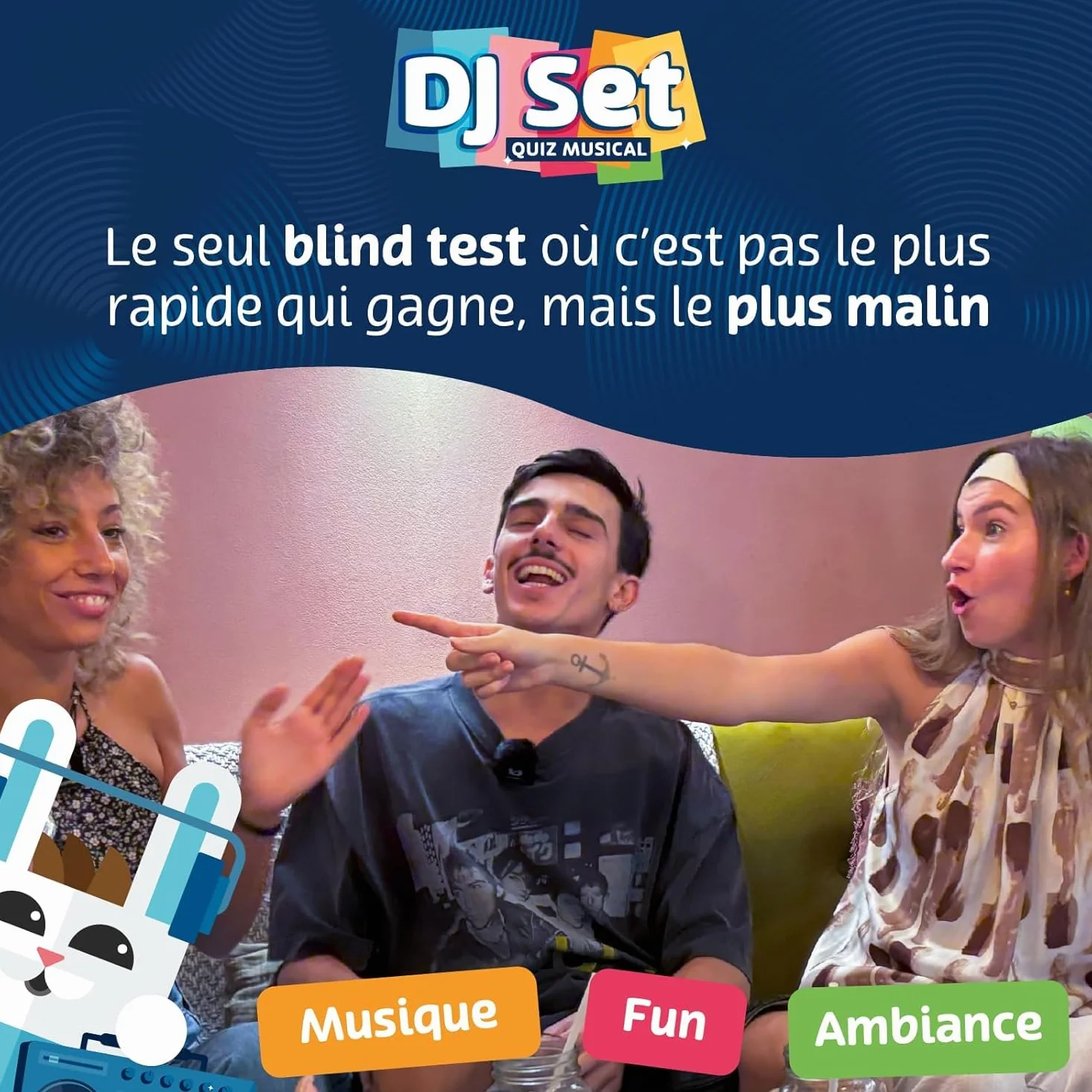 DJ SET – Jeu de Société Musical – Blind Test – 80 Thèmes 560 Morceaux – 3-16 Joueurs Dès 12 Ans – Idée Cadeau Originale