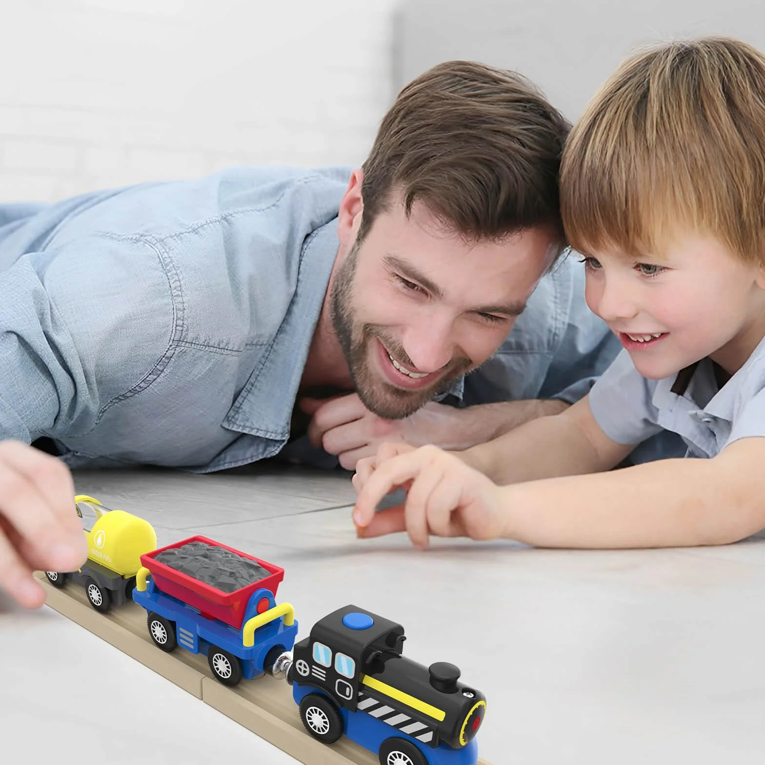 Train de Locomotives à Piles Compatible avec Thomas Brio Jouet Enfant 3-8 Ans