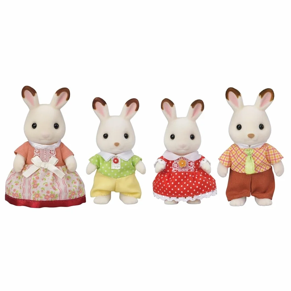 Sylvanian Families La famille Lapin Chocolat Set 4 figurines animaux miniatures jouet enfant 3 ans+