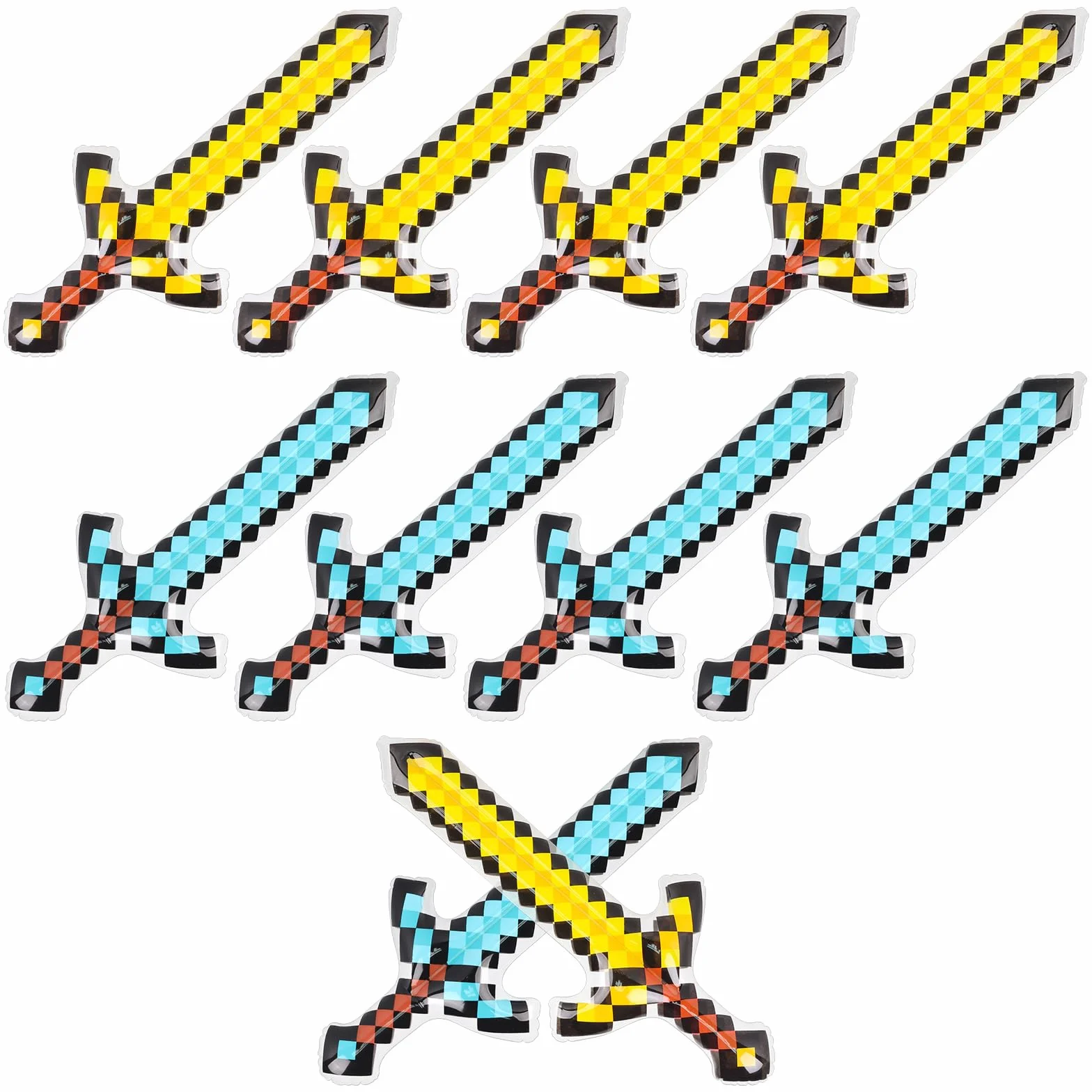 Gonflables Épées Set 63 cm Pixel Épée Gonflable Enfant Pirate Fête Accessoires