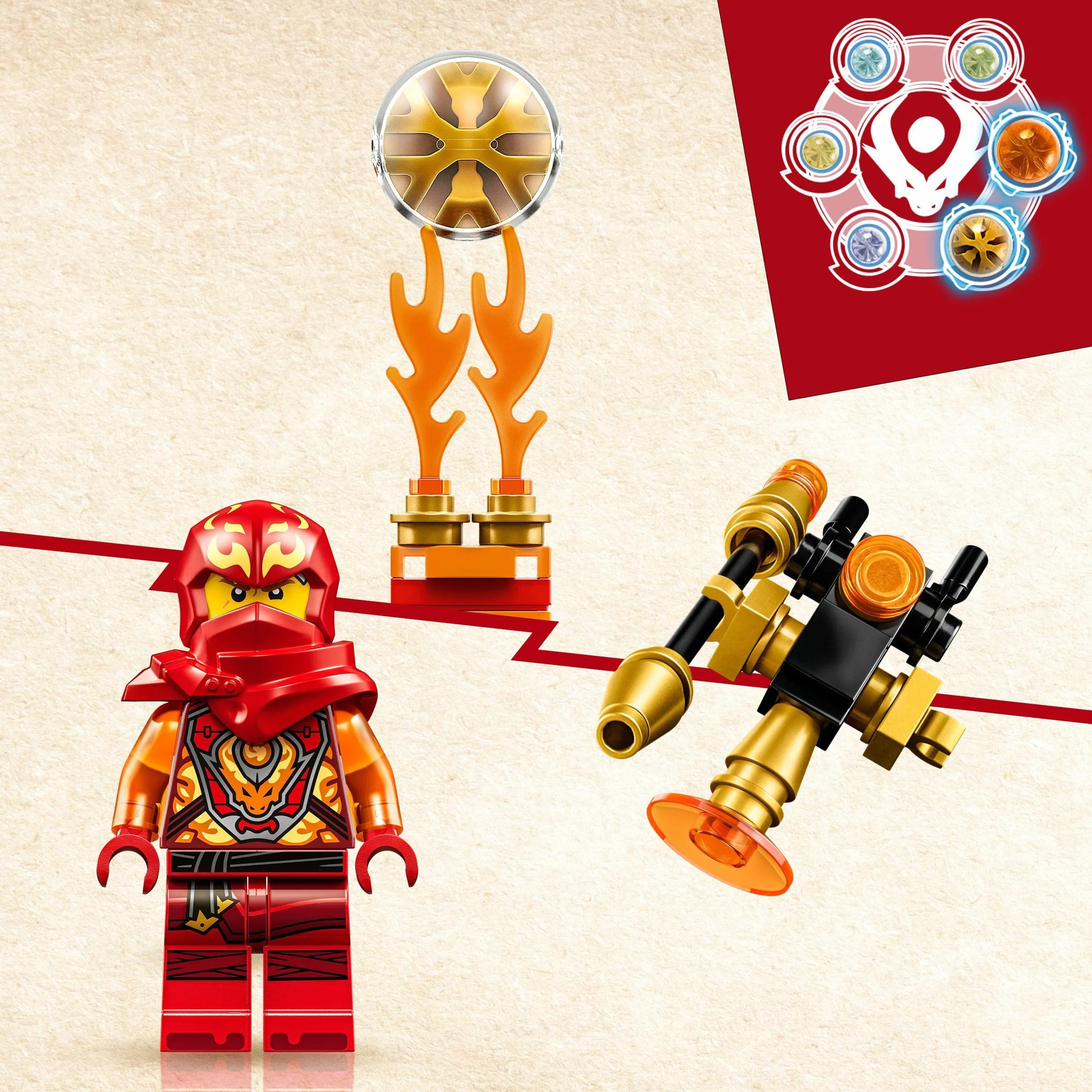 LEGO 71777 Ninjago Le Salto Spinjitzu Le Pouvoir du Dragon de Kai Jouet Toupie Ninja pour Enfants Dès 6 Ans
