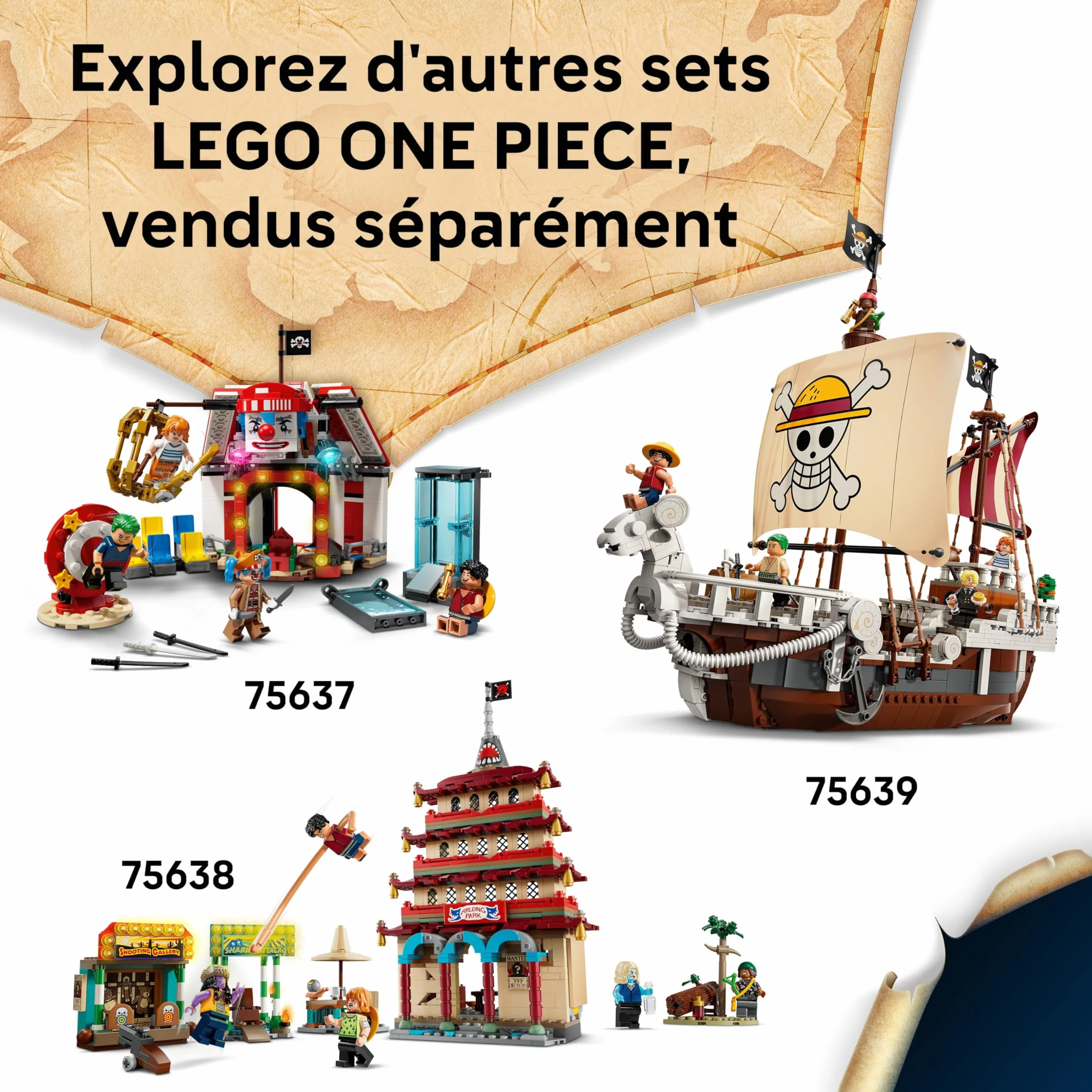 LEGO One Piece Le Bar du Village de Fuchsia Jouet Bateau Minifigurines Luffy Shanks Makino Accessoires Affiche Wanted Cadeau Anime 8 Ans 75636