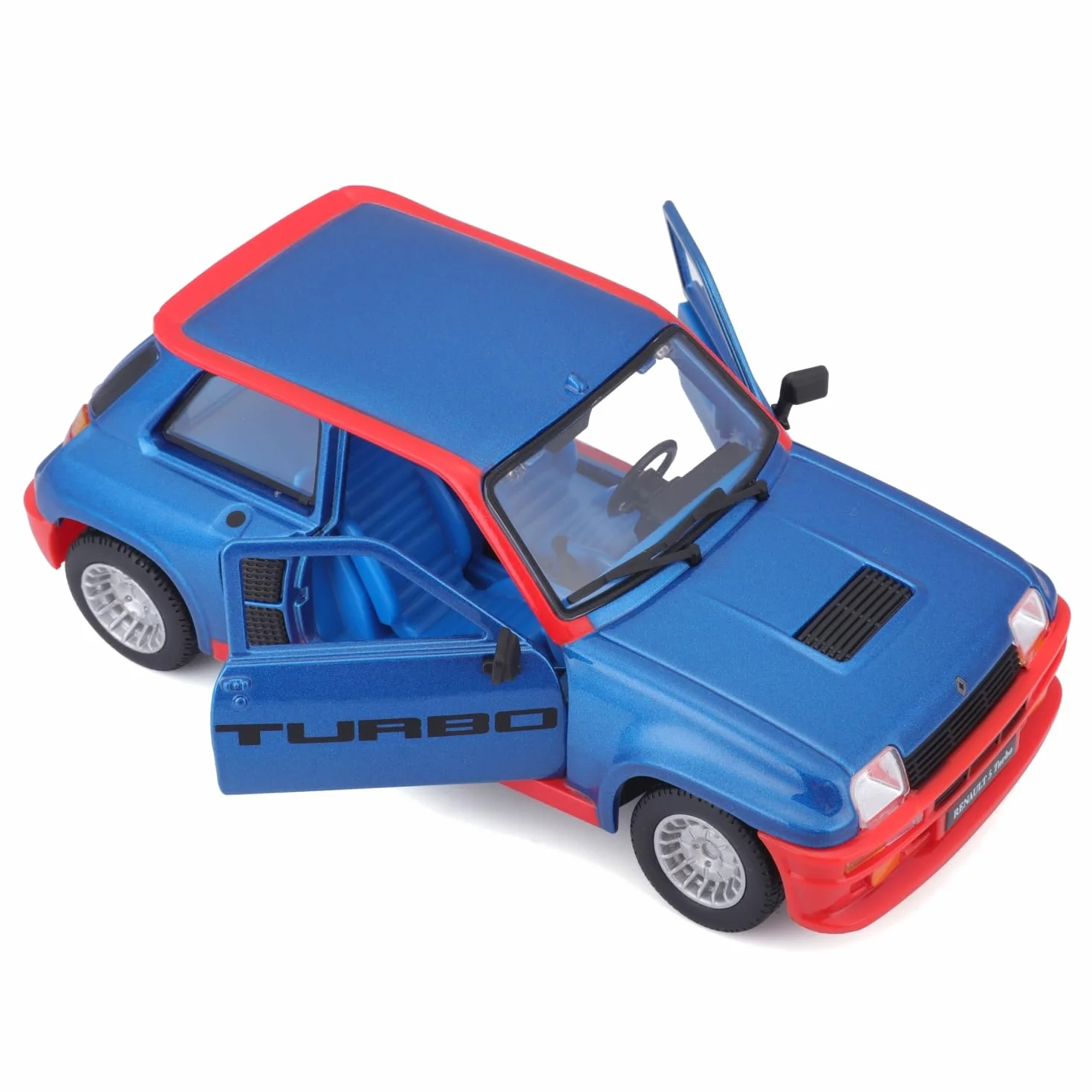Bburago Renault 5 Turbo 1:24 Miniature Portes Ouvrables Bleu Rouge