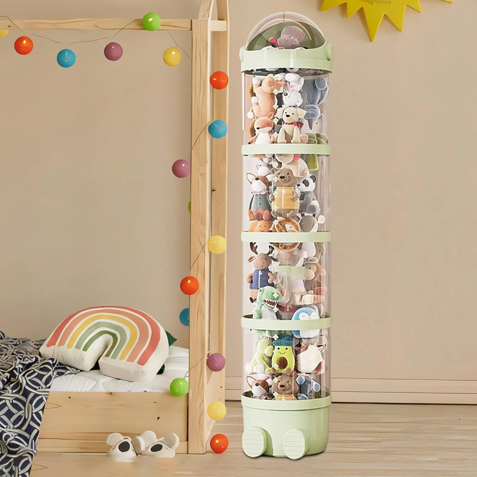 Générique Tube de Rangement Vertical Transparent pour Peluche Présentoir