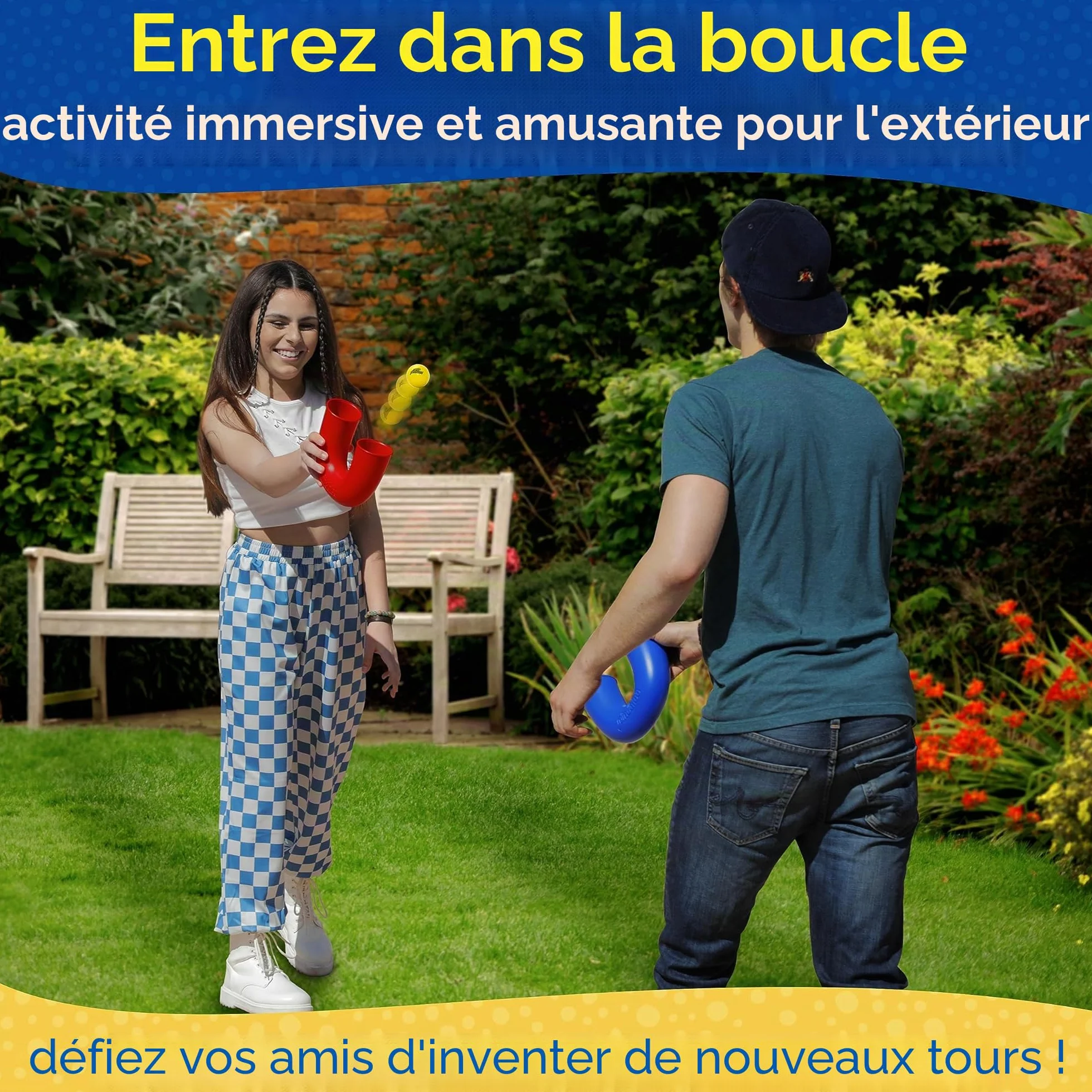 Pindaloo Jouet de jonglage pour Enfants, Adolescents, Adultes – Jeu d'intérieur et d'extérieur – Bleu