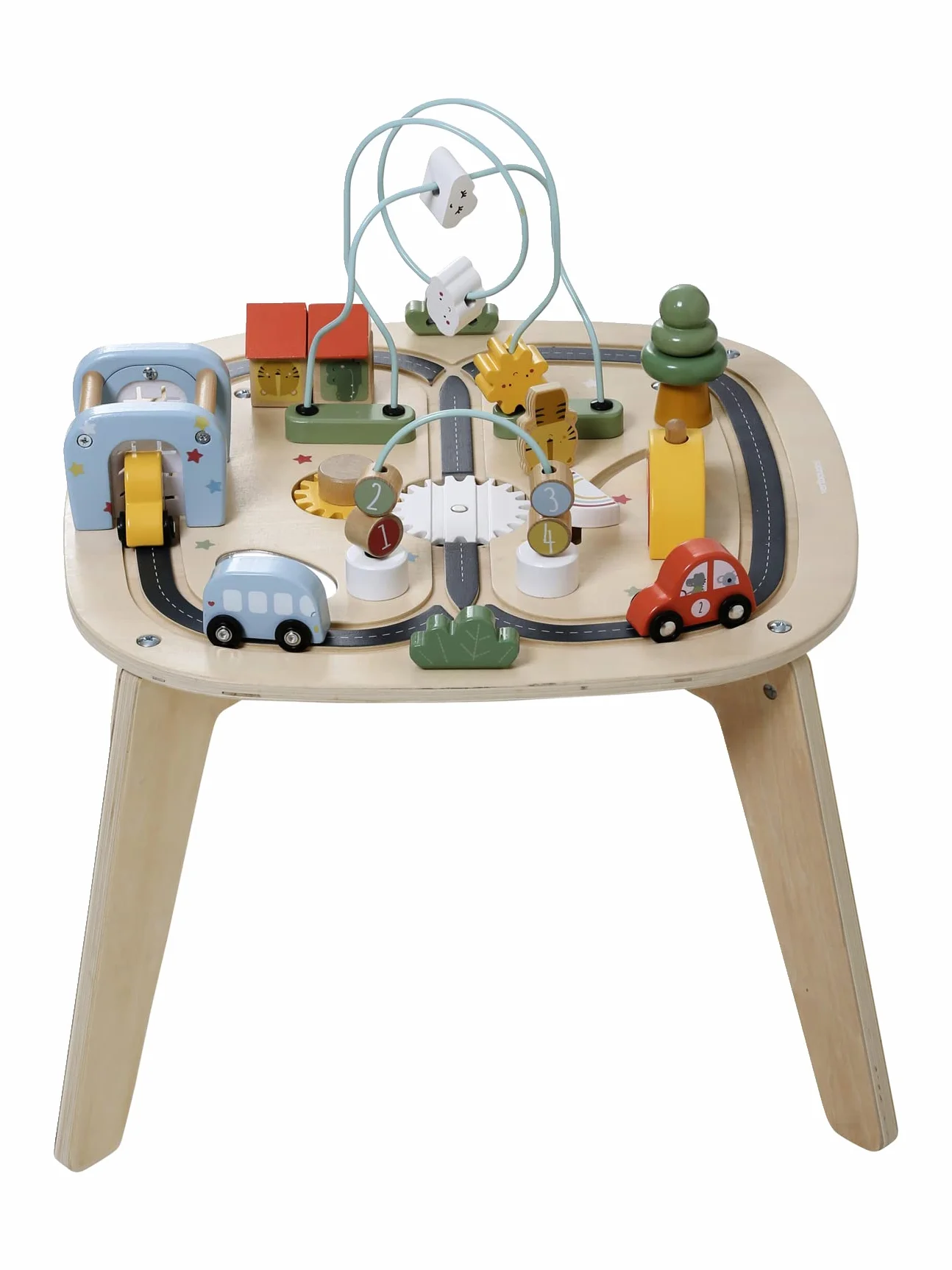 VERTBAUDET Table d'activités Circuit de Voitures en Bois Beige TU