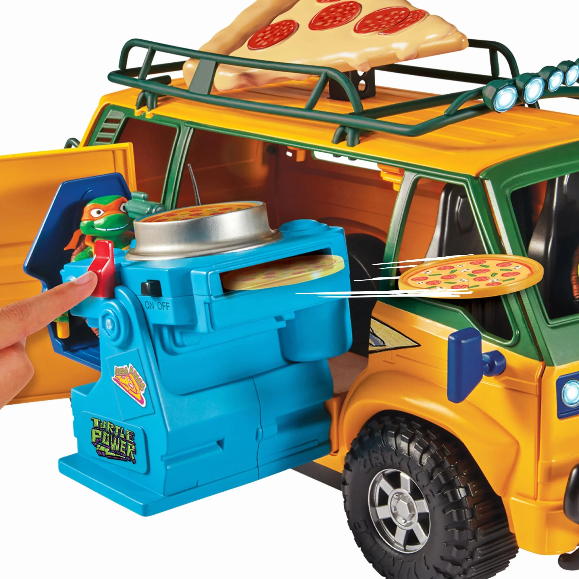 Giochi Preziosi Teenage Mutant Ninja Turtles Camion de Combats Lance Pizza motorisé Jouet Enfants 4 Ans TU804