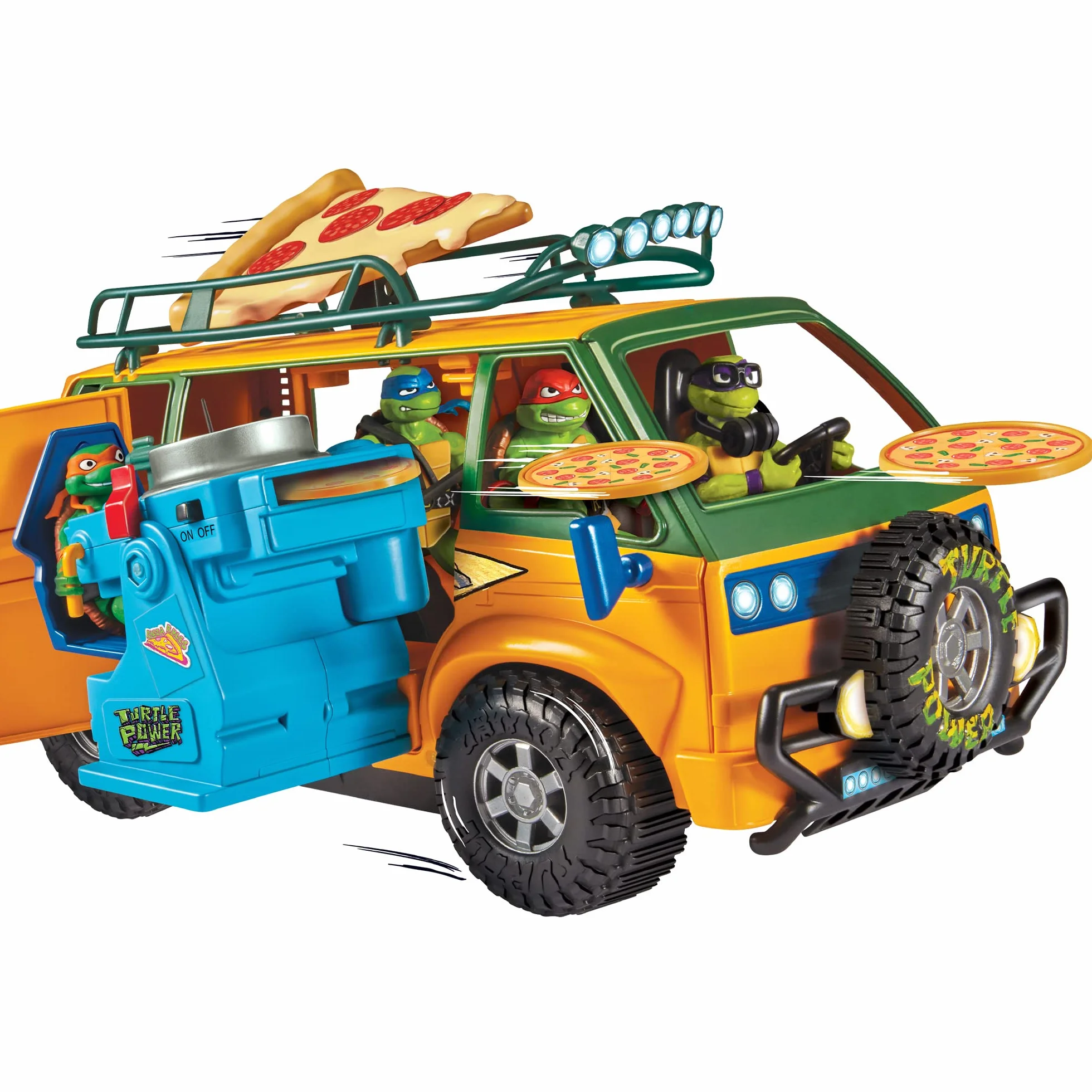 Giochi Preziosi Teenage Mutant Ninja Turtles Camion de Combats Lance Pizza motorisé Jouet Enfants 4 Ans TU804