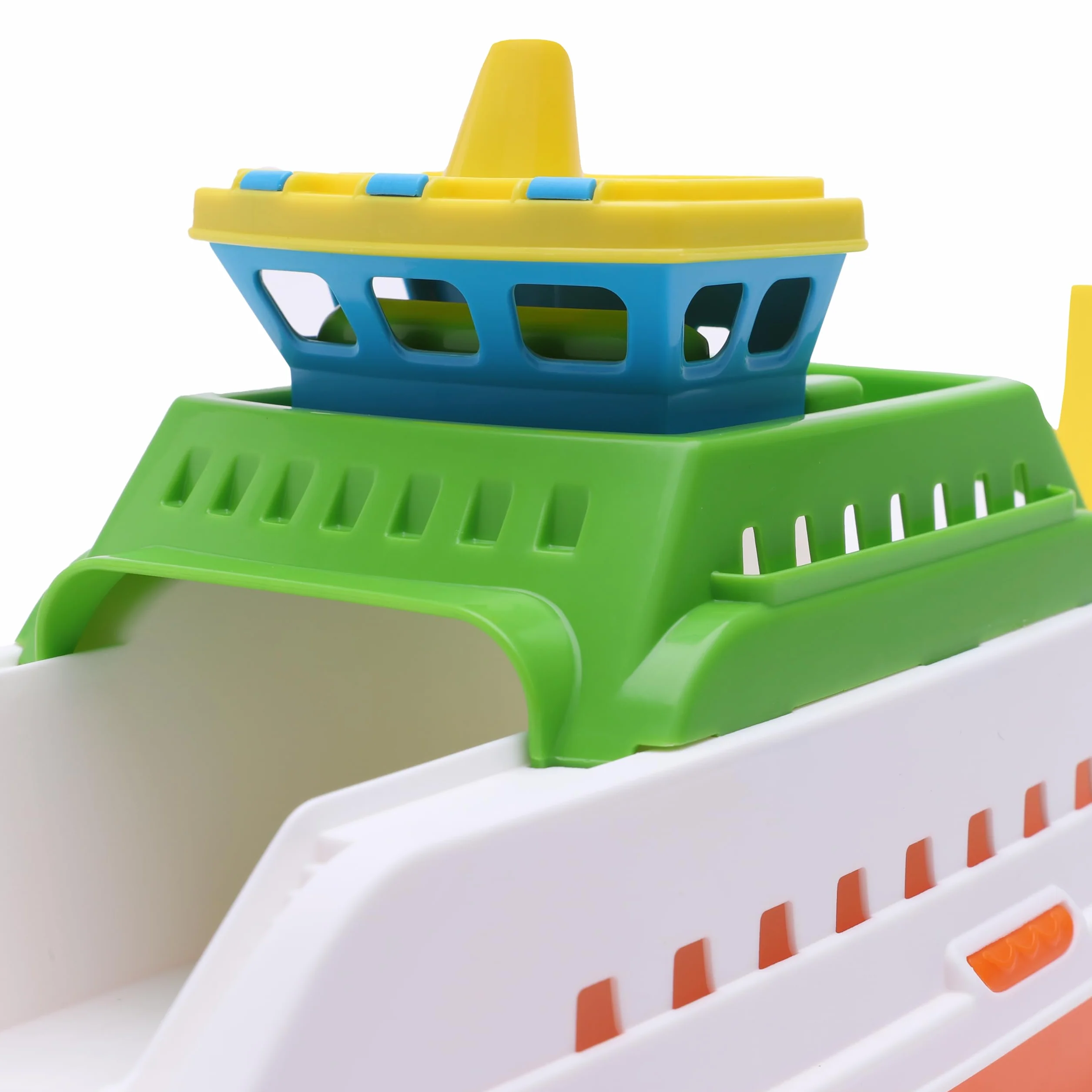 Toyland Ferry Coloré avec Rampes Mobiles et 4 Mini Voitures - Jouet Aquatique Flottant 39 cm pour Piscine et Bain