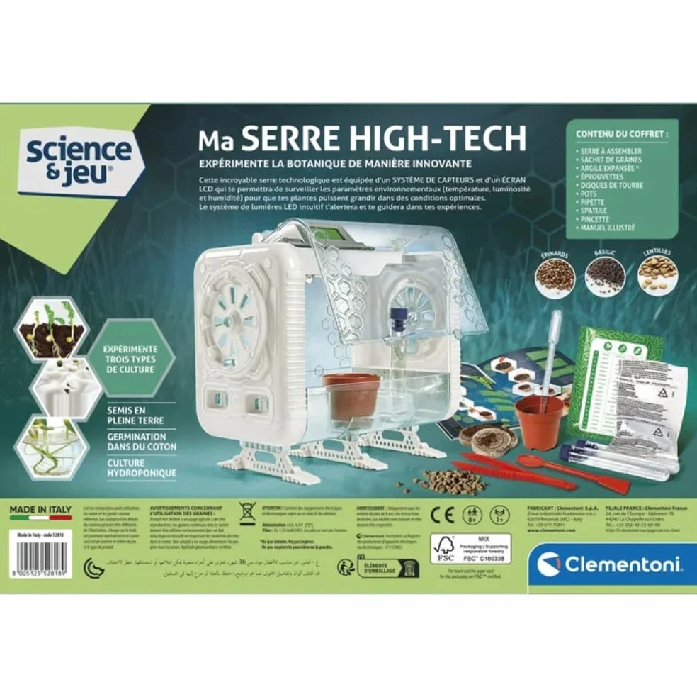 Clementoni Ma Serre High-Tech Jeux Éducatif Enfant Science Nature dès 8 Ans Fabriqué Italie