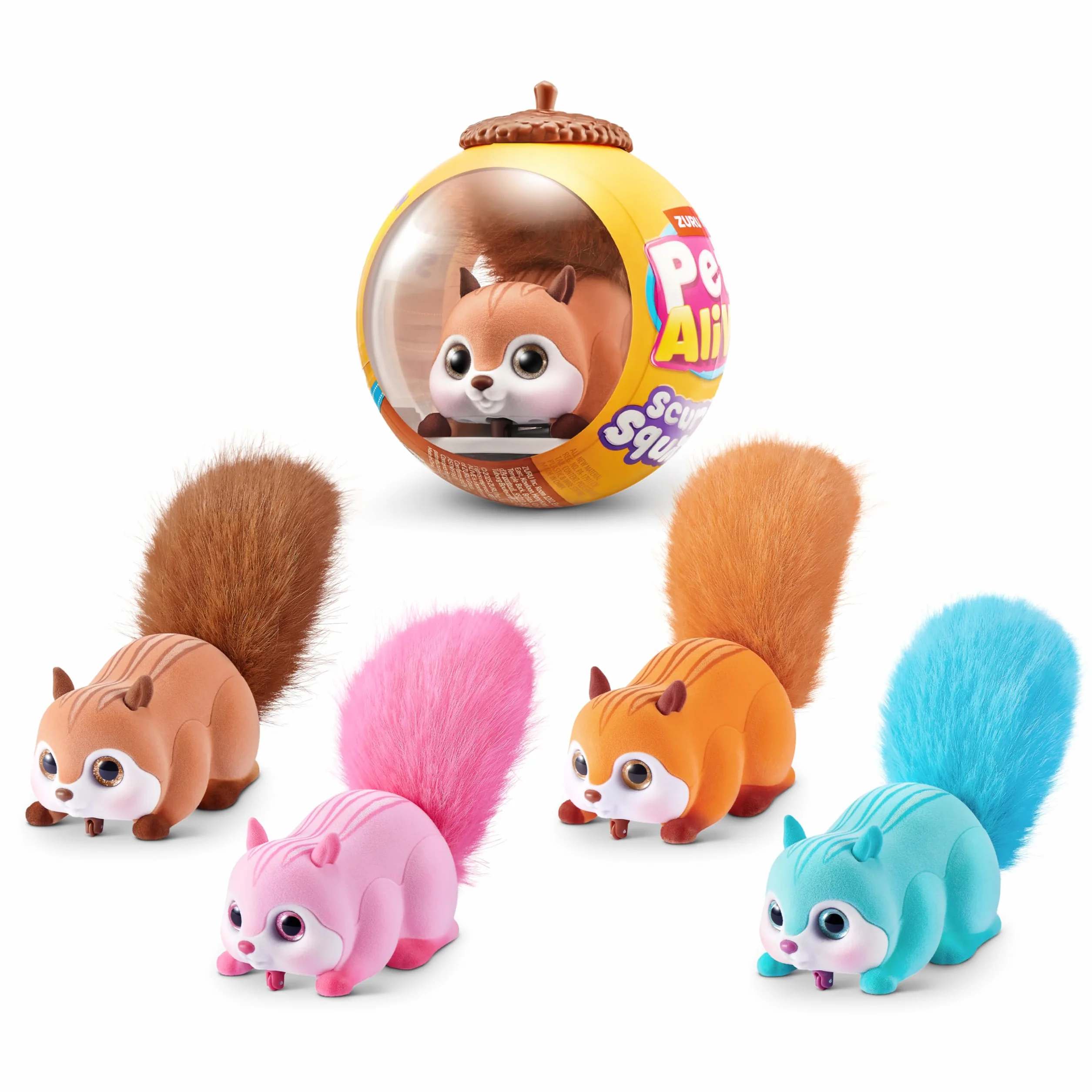 ZURU Pets Alive Scurry'n Squirrel Marron Jouet Animal Robotique Interactif Écureuil Mobile Sons Réalistes 2 Ans+