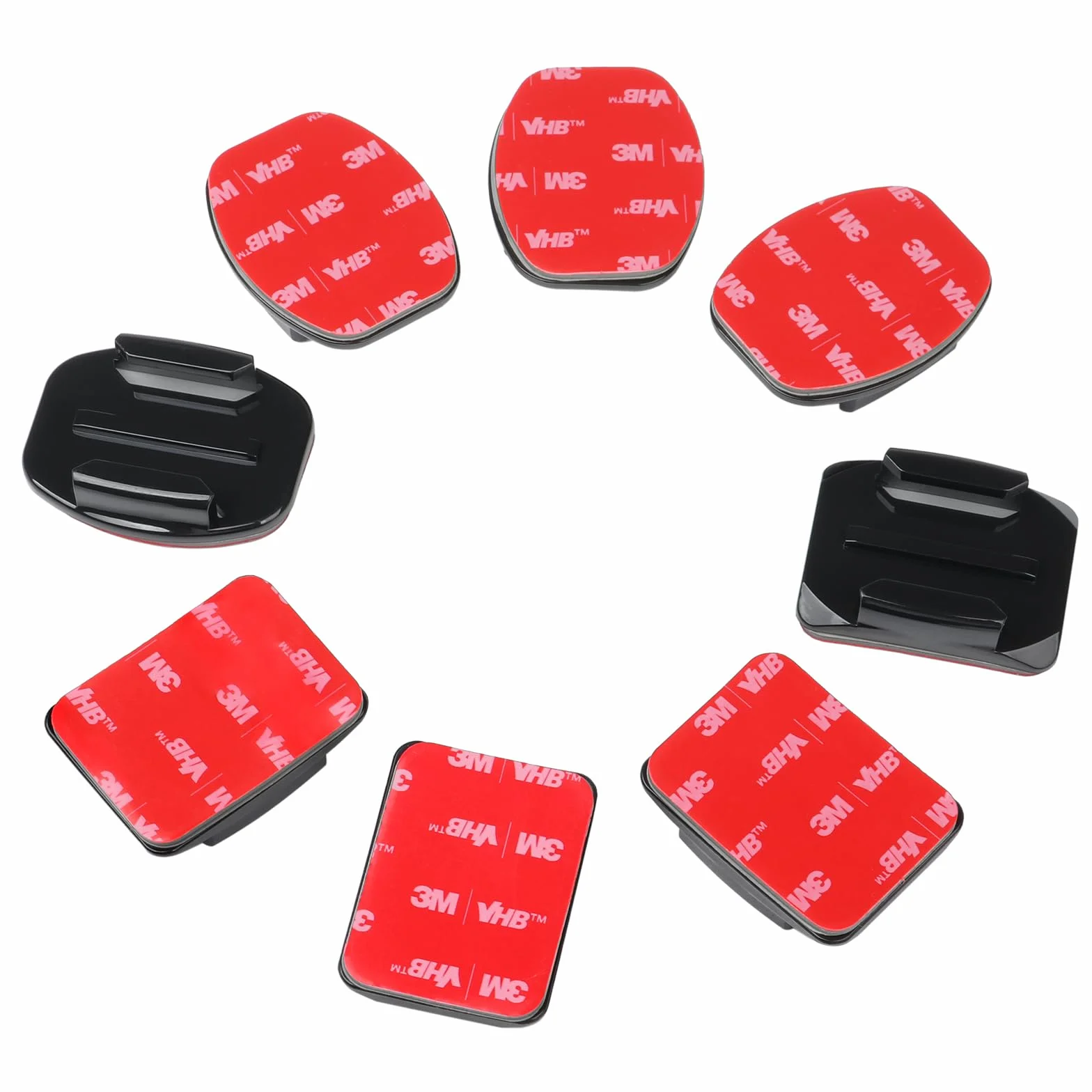 HSU Adhésifs pour GoPro Hero 12/11/10/9/8/7/6/5/4/3+/3 - 4 Supports Incurvés et 4 Plats