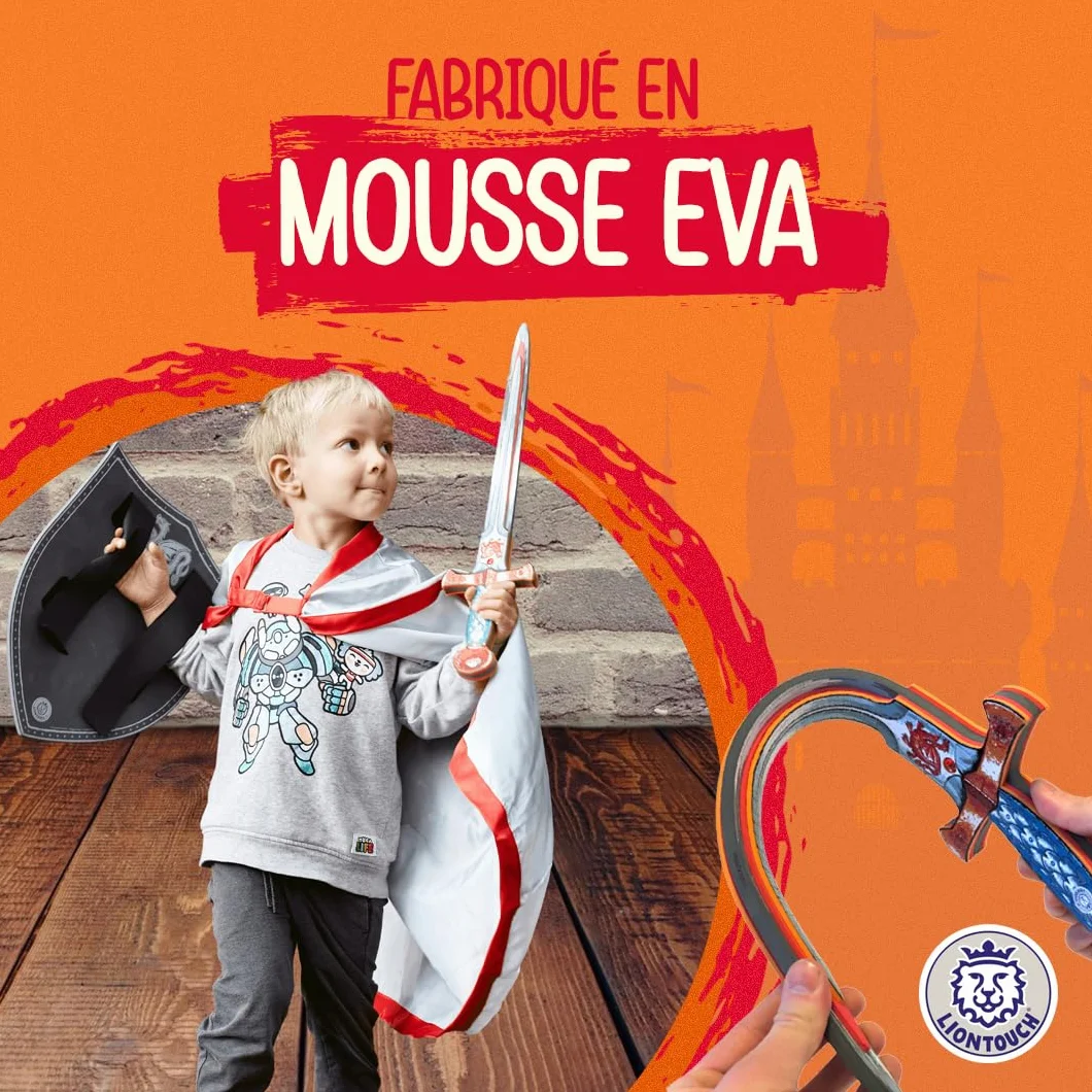 Liontouch Épée et Bouclier Dragon Ambré Ensemble Chevalier Médiéval Enfants 3-8 Ans Armes Sûres Déguisement