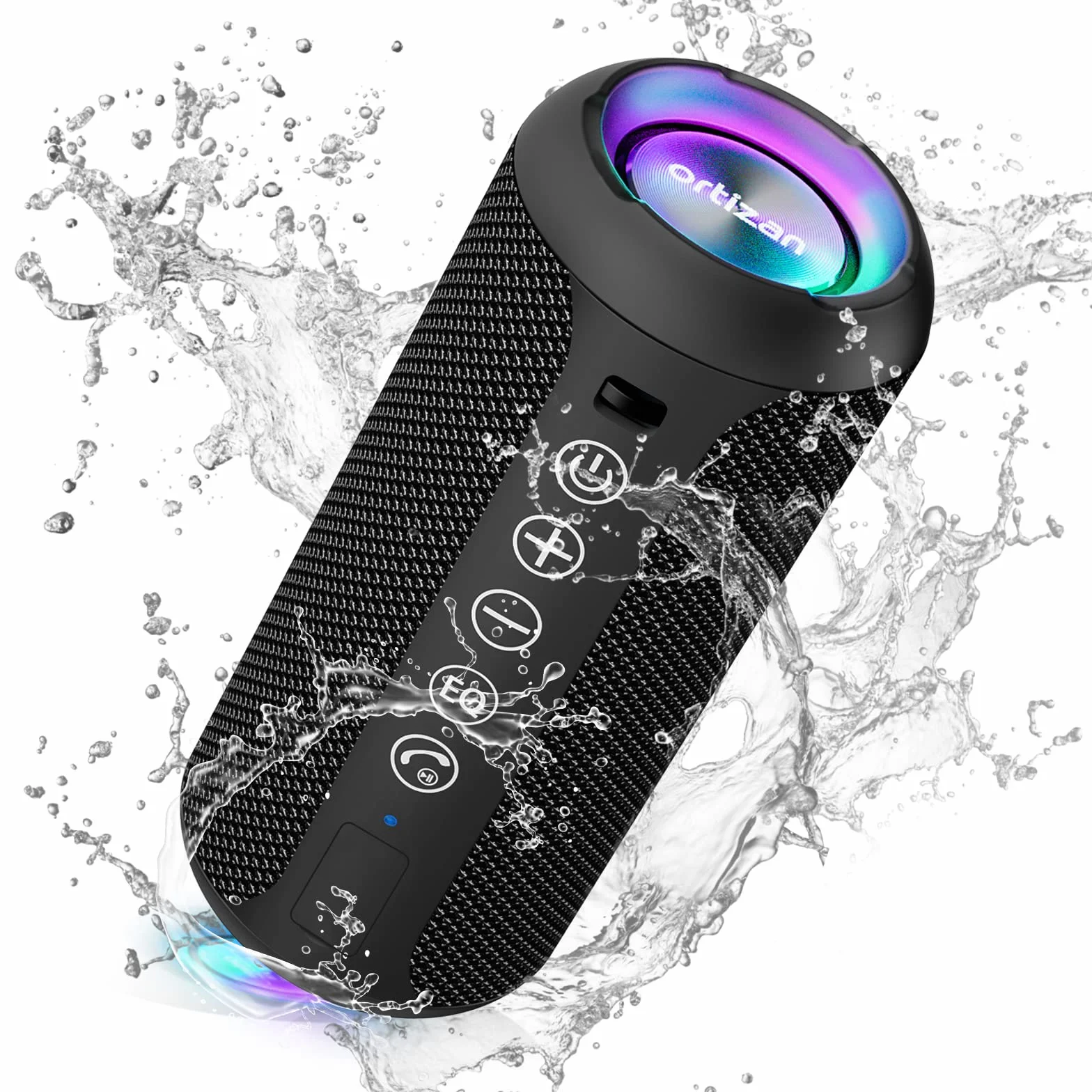 Ortizan Enceinte Portable Bluetooth 5.3 sans Fil IPX7 Subwoofer 360 Degrés Autonomie 30h