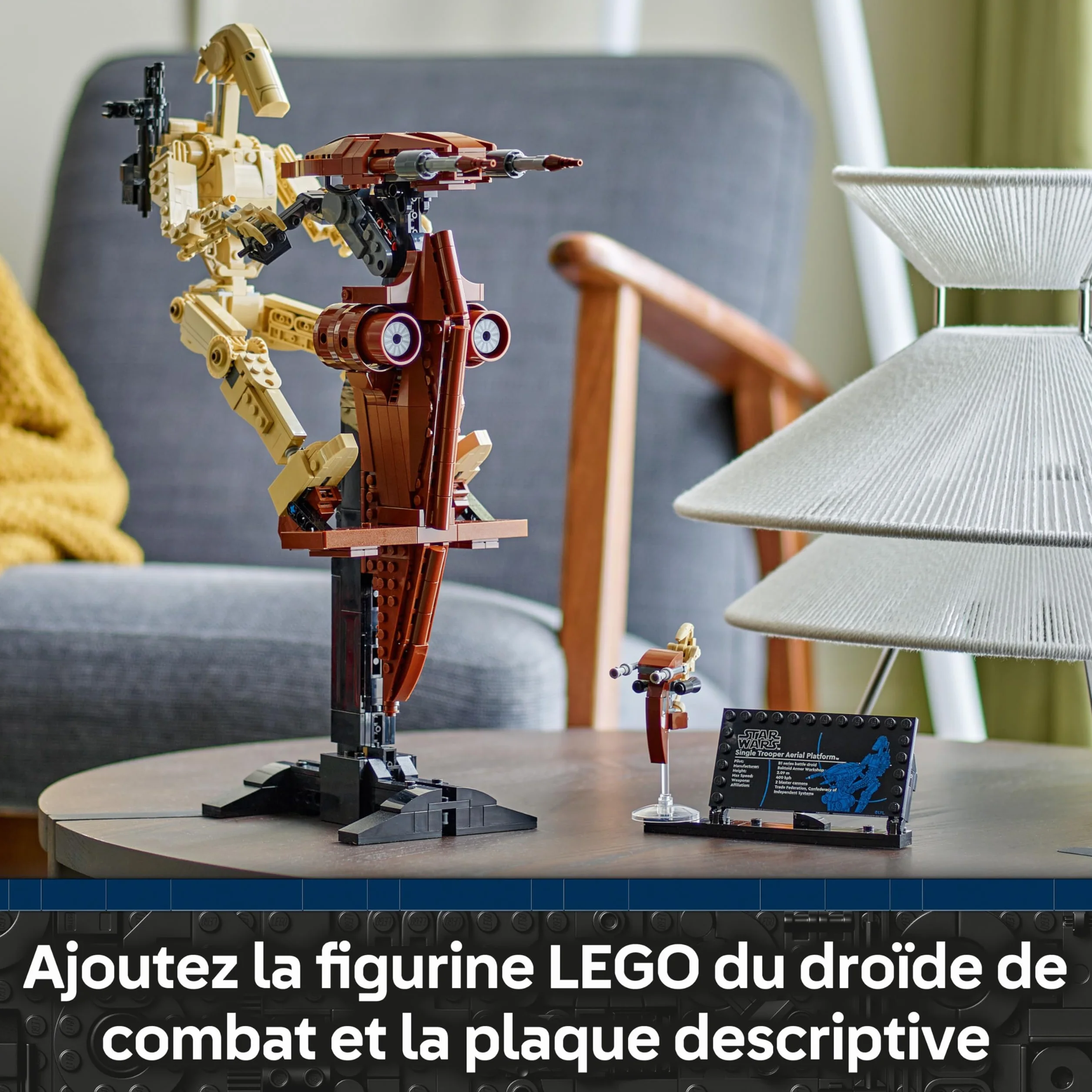 LEGO Star Wars 75428 La Menace Fantôme Droïde de Combat sur Son STAP Jeu de Construction Figurine Droïde Speeder Cadeau Collector 12 Ans