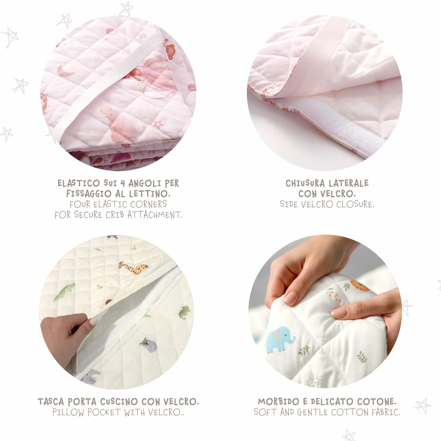 Sac de Couchage Enfants 1.5 TOG 140x70 cm avec Poche pour Coussin Fille Garçon 3-7 Ans