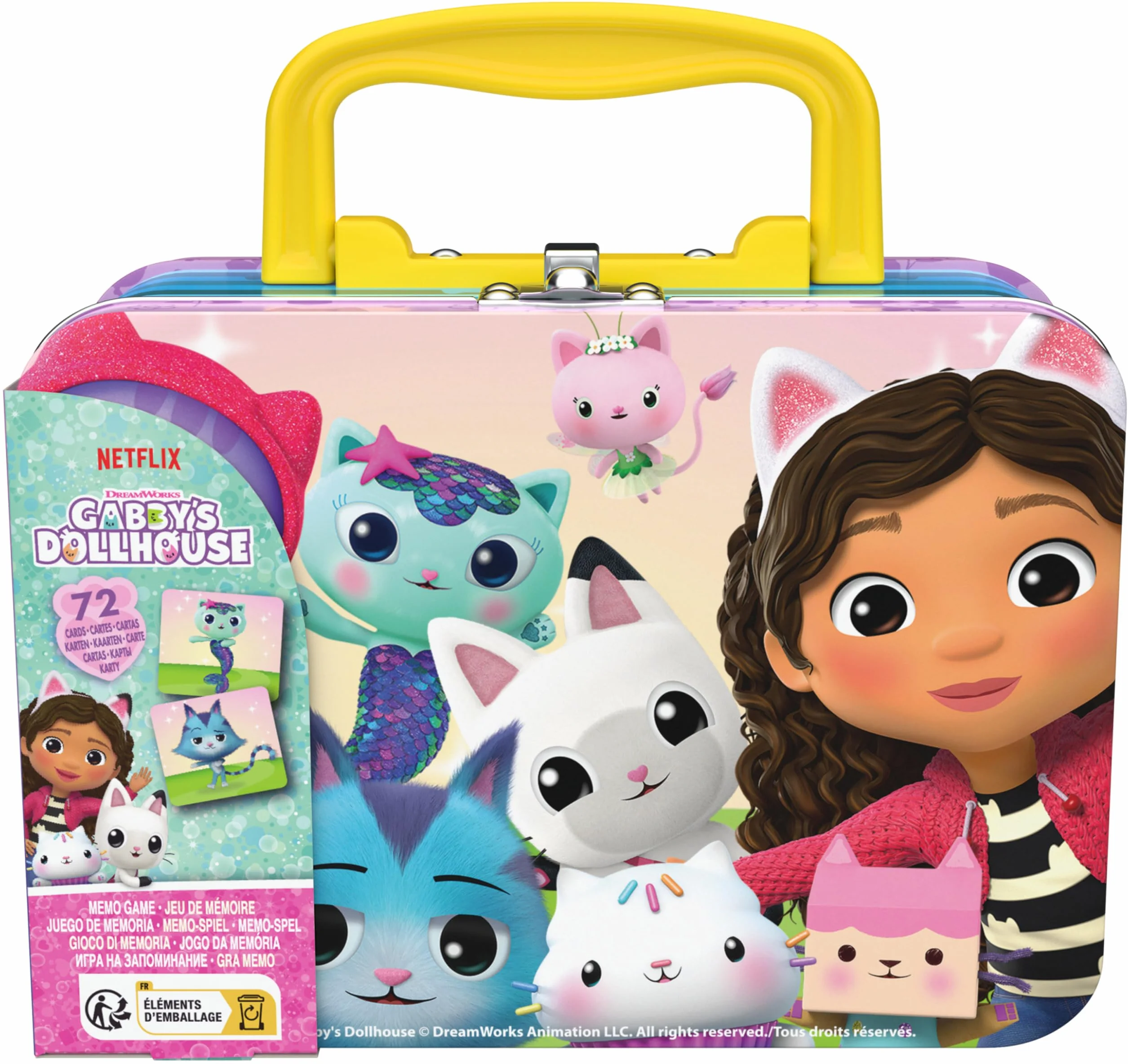 Gabby et la Maison Magique Memo Valisette Gabby Chat Jeu De Société Concentration 72 Cartes 36 Paires Jouet Enfant 3 Ans+