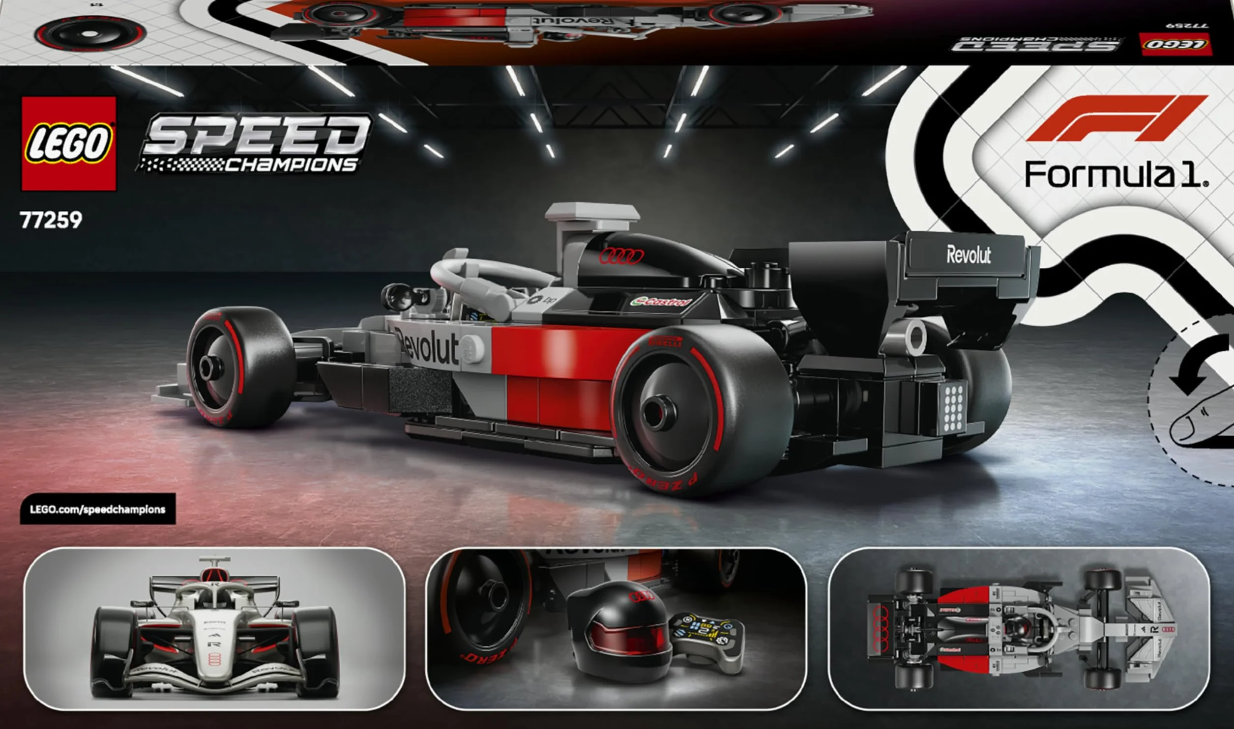 LEGO Speed Champions Audi Revolut F1 Team R26 Voiture de Course 77259 Jouet Maquette Minifigurine Pilote