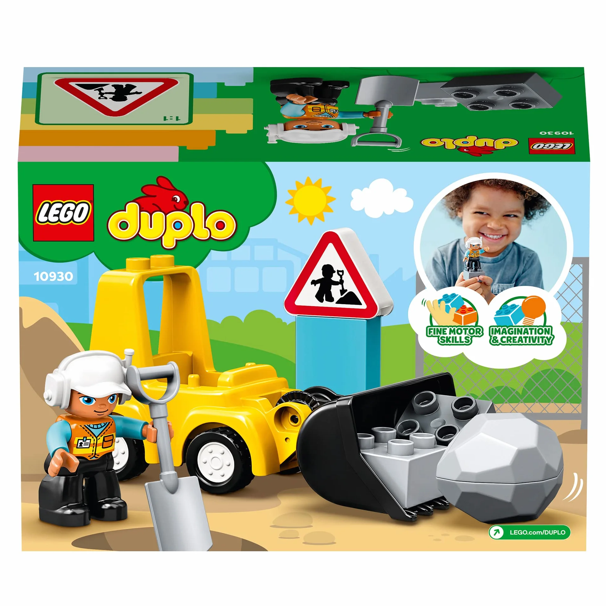 LEGO Duplo 10930 Le Bulldozer Jouet Engins De Chantier Enfant 2 Ans Motricité Fine