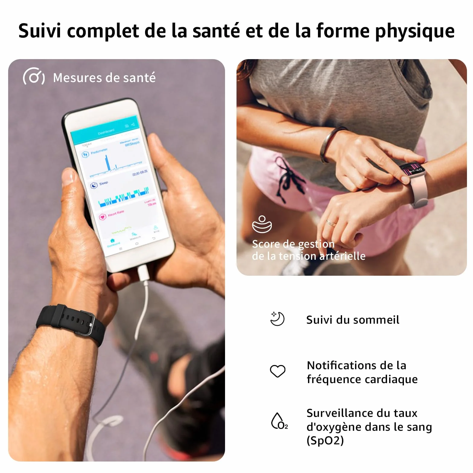 Montre Connectée Homme Femme avec Appels Bluetooth, Écran 1.85" HD Smartwatch Sport, Cardiofréquencemètre, Moniteur de Sommeil, Étanche IP68 pour Android iOS