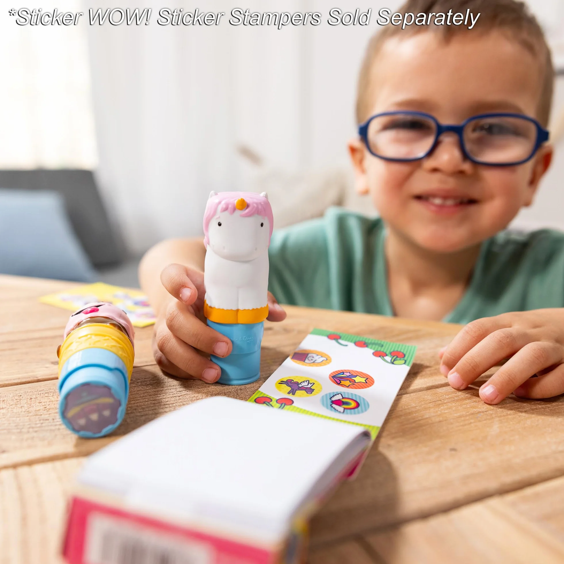 Melissa & Doug Sticker Wow Mini Bloc D’Activités + Recharge 200 Autocollants pour Tamponneuse À Stickers - Activité Manuelle Enfant 3 Ans+