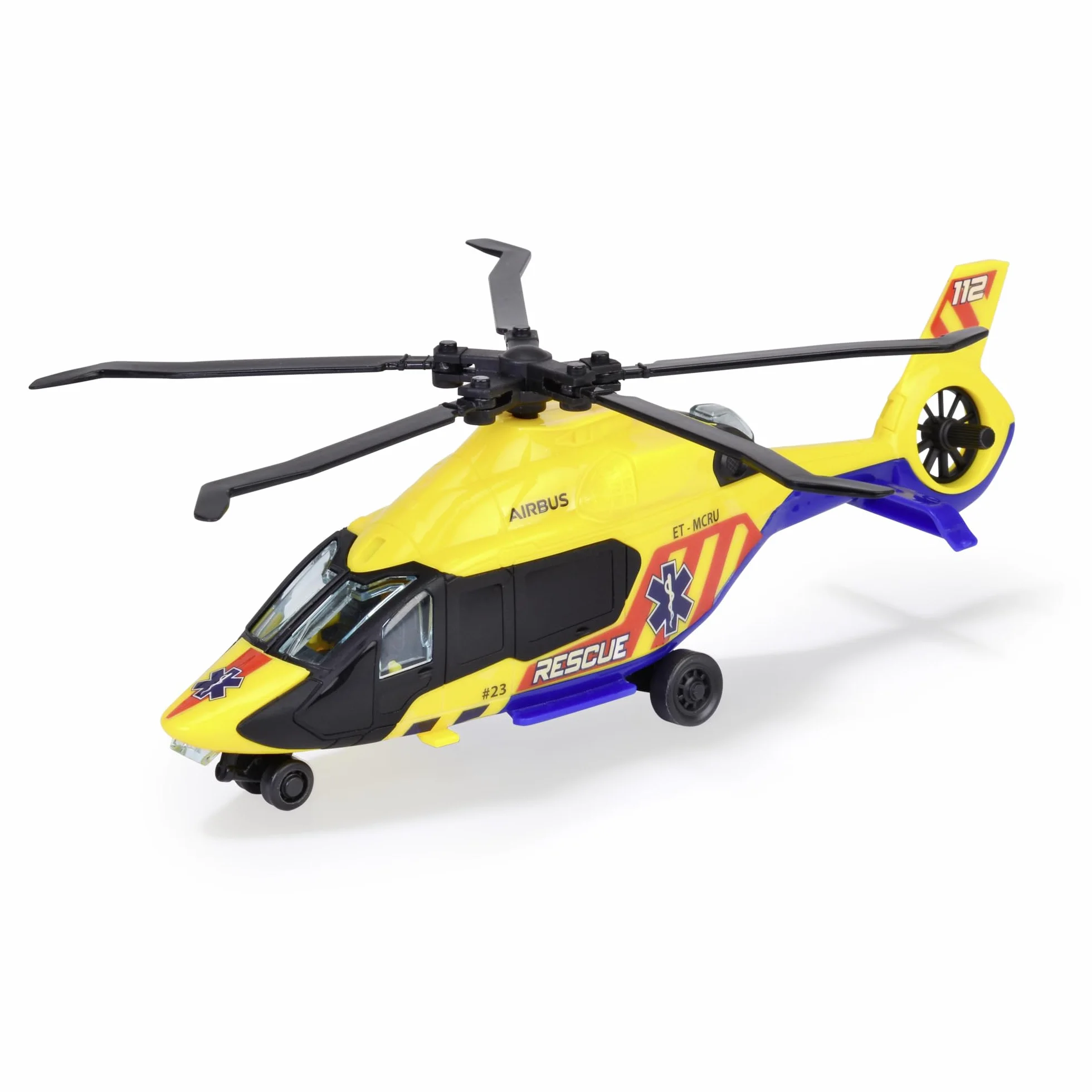 Dickie Toys Hélicoptère de Sauvetage Airbus H160 Jouet 23 cm Jaune