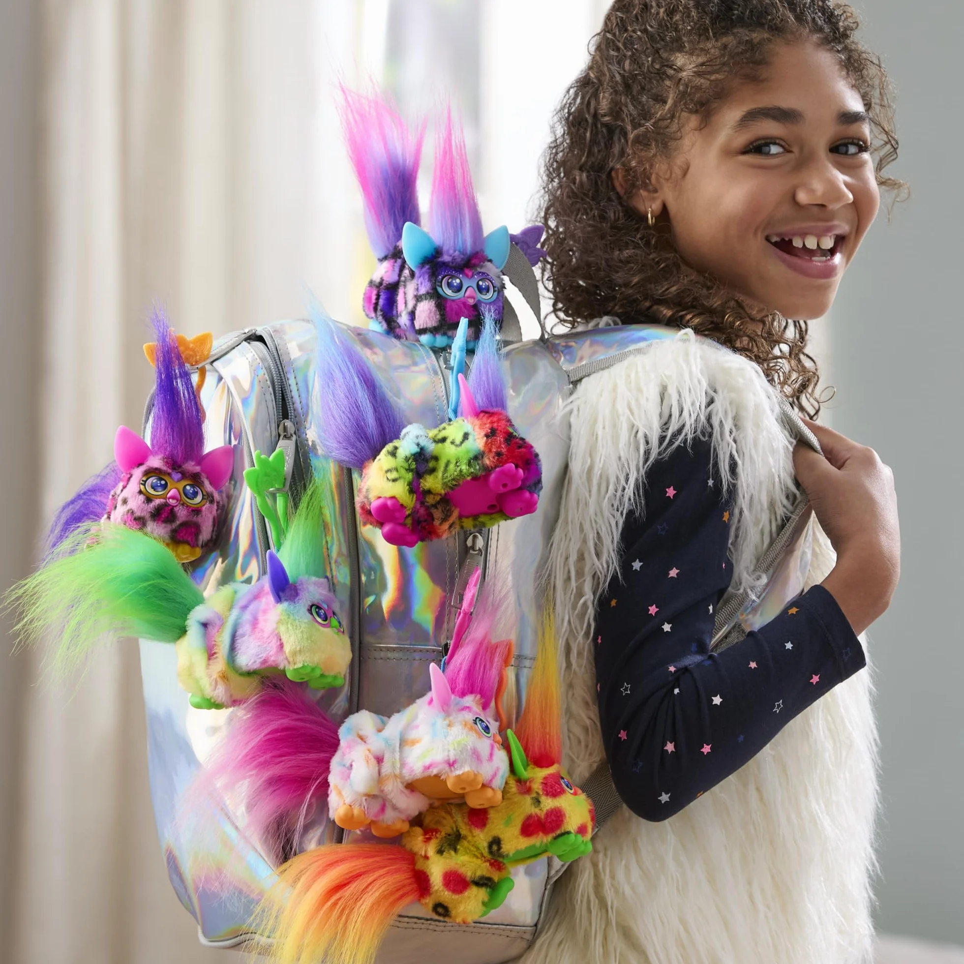 Furby DJ Furblets Rain-Bow-Kat, Jouet en Peluche