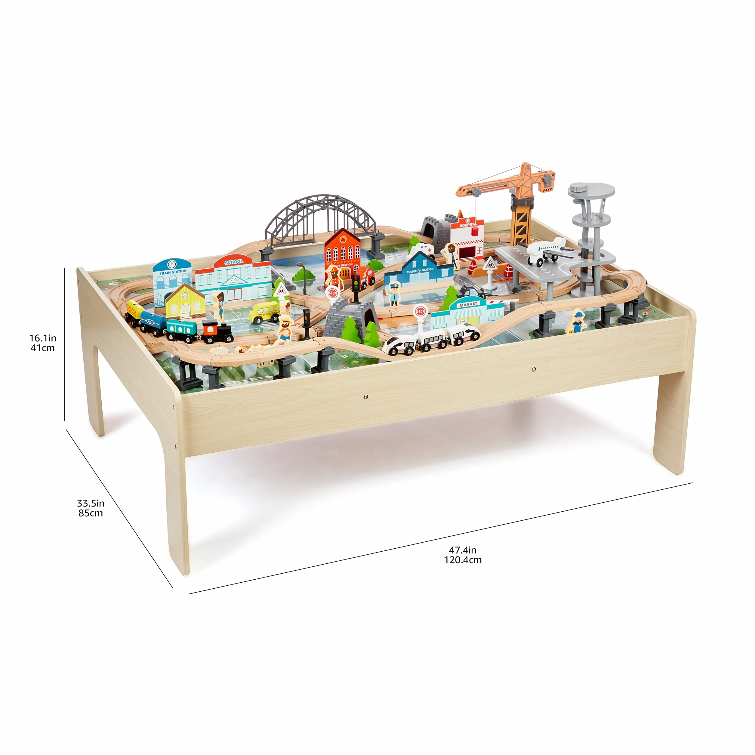 Amazon Basics Ensemble petit train avec table 120 pièces Multicolore 120.4 x 85 x 41 cm