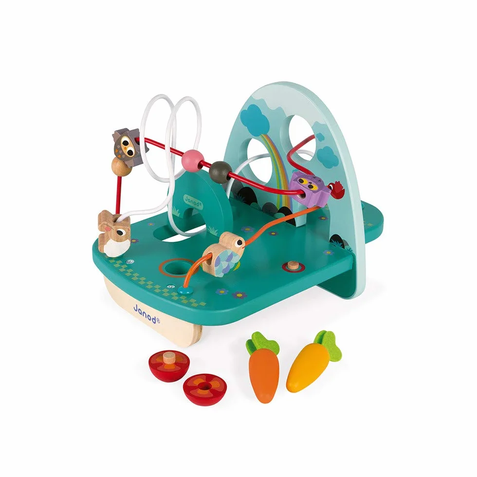 Janod Looping en Bois Lapin & CIE Jouet d'Eveil Motricité et Manipulation Dès 18 Mois Multicolore