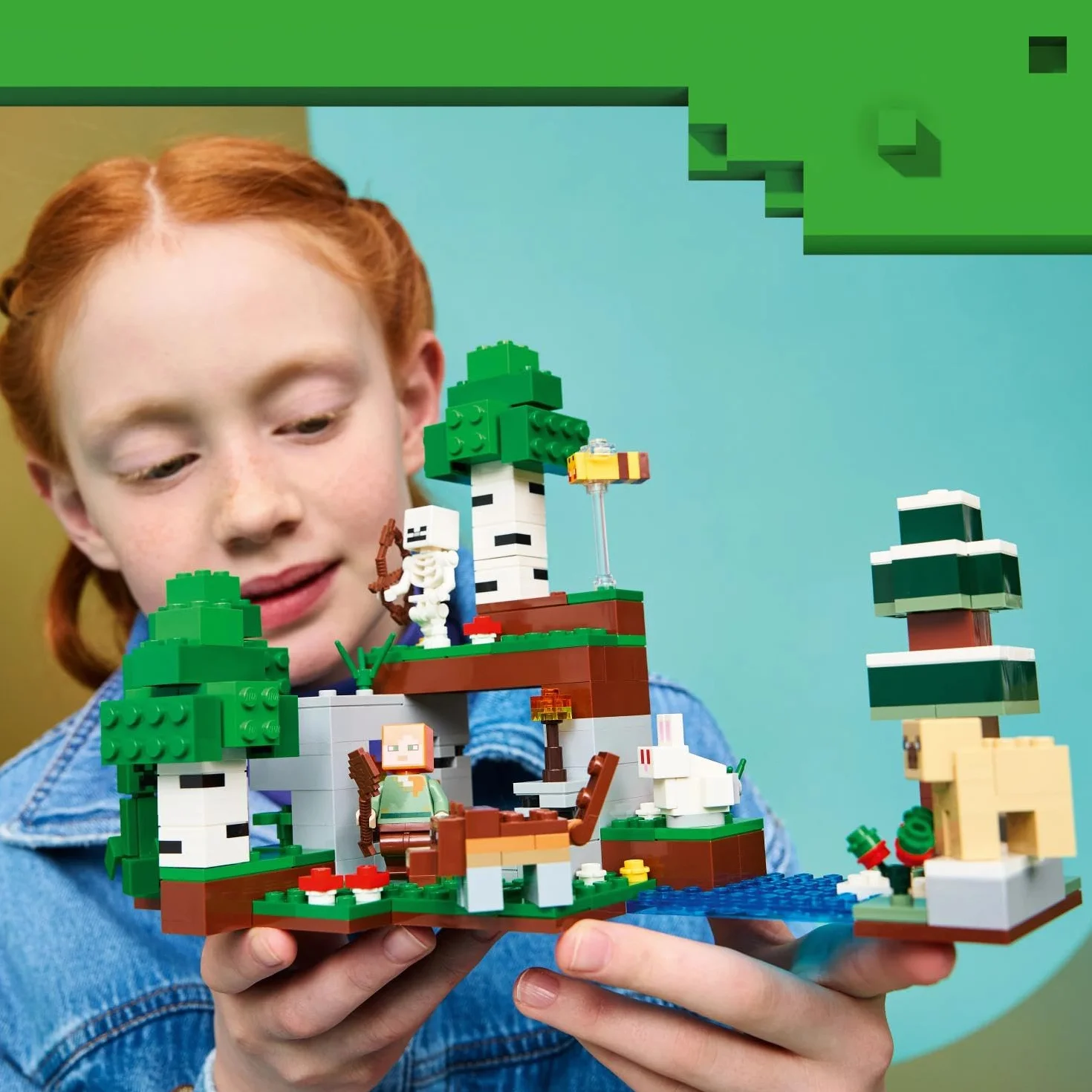 LEGO Minecraft L’Aventure de la Première Nuit 21593 Jeu Interactif 7 Figurines Alex Creeper Squelette Loup des Bois Cadeau Gaming 8 Ans