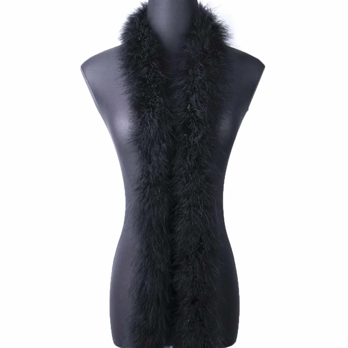 Boa en plumes de marabout noir 1.8m 22g pour décoration mariage Noël travaux manuels
