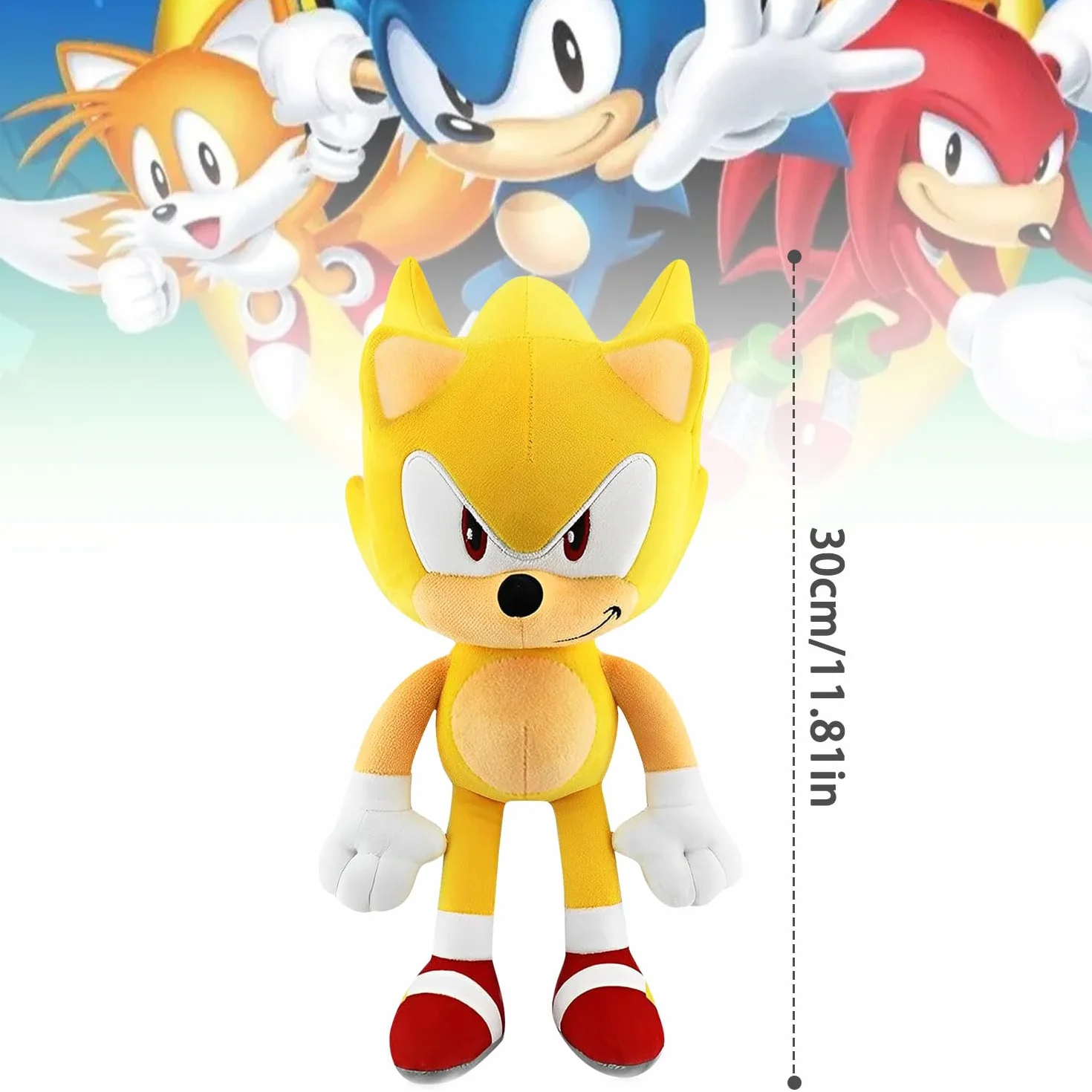 Sonic Poupée en Peluche 30cm Supersonic Hérisson Jouet pour Enfants Cadeau d'Anniversaire