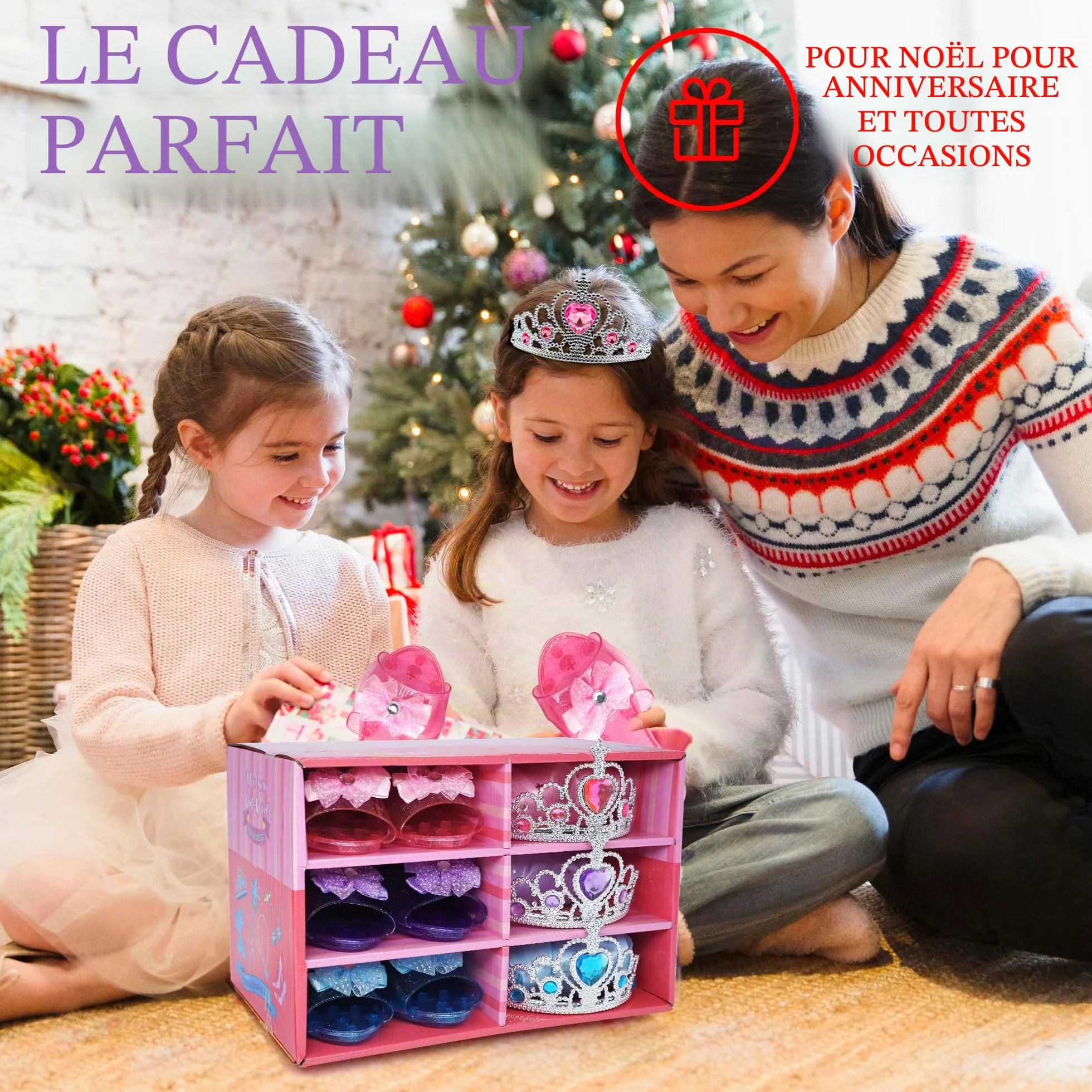 Princesse Costume Jouets pour Filles 3-6 Ans avec Jupes, Jeu de Rôle Cadeau Anniversaire Noël