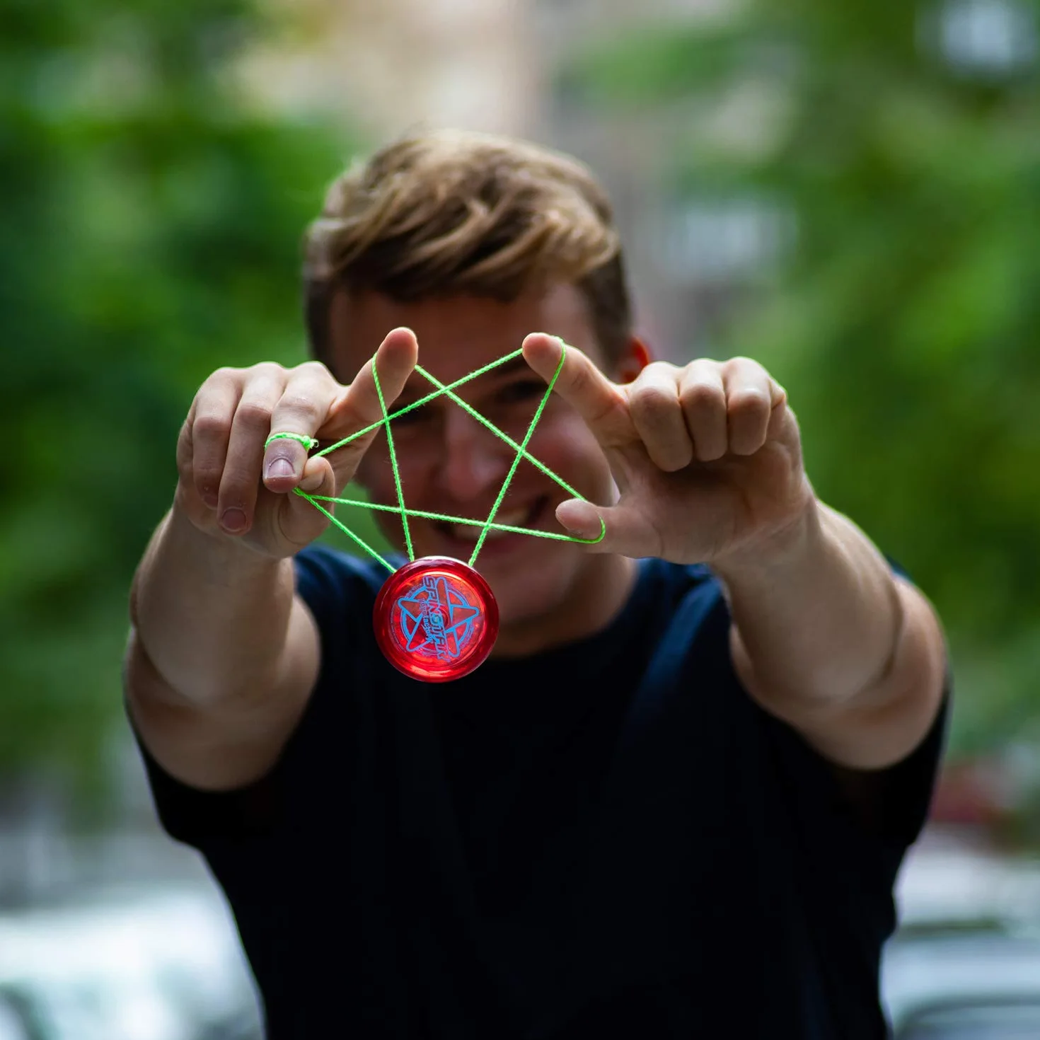 YoyoFactory SPINSTAR Yo-Yo Bleu pour Débutants avec Ficelle et Instructions