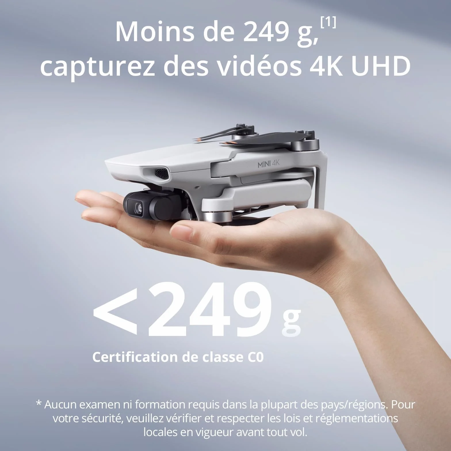 DJI Mini 4K Caméra Drones Combo Bundle, Drone Caméra 4K UHD pour Adultes, Stabilisation de la Nacelle à 3 Axes, Transmission Vidéo sur 10 km, Deux Batteries pour un Temps de Vol max. de 62 min
