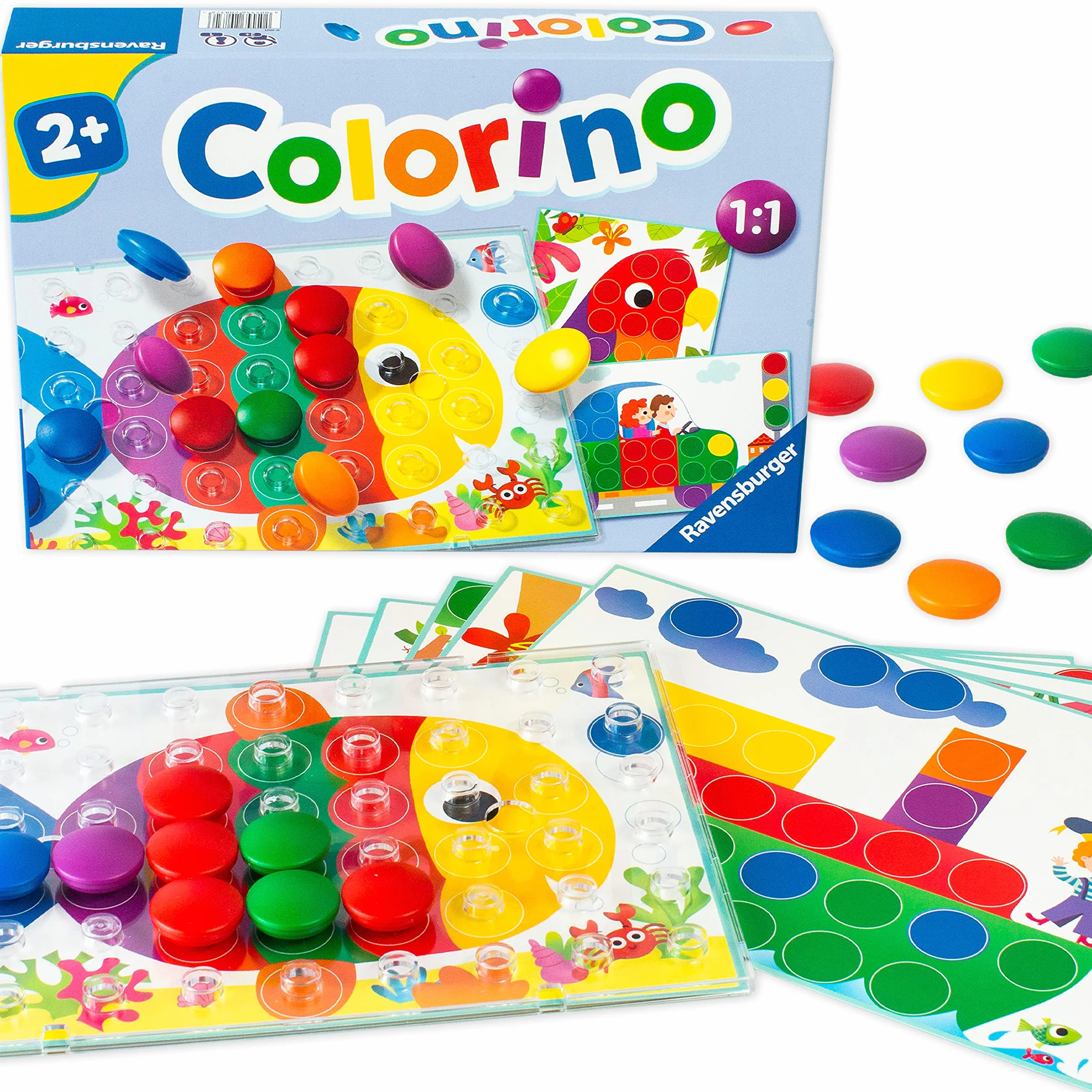 Ravensburger Colorino 20832 - Jeu pour Apprendre les Couleurs, Mosaïque Plug-in, Jouet dès 2 Ans
