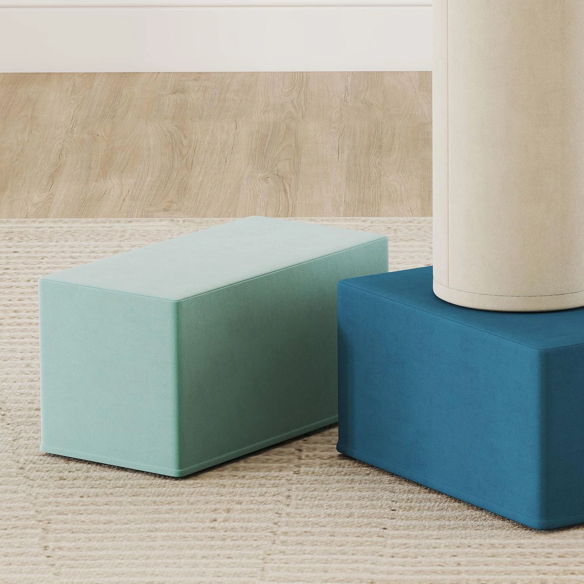 AIYAPLAY Parcours motricité bébé modulable, Jouet d'escalade, Blocs Mousse éducatifs 5 pièces, Housse Lavable en Velours, Multicolore