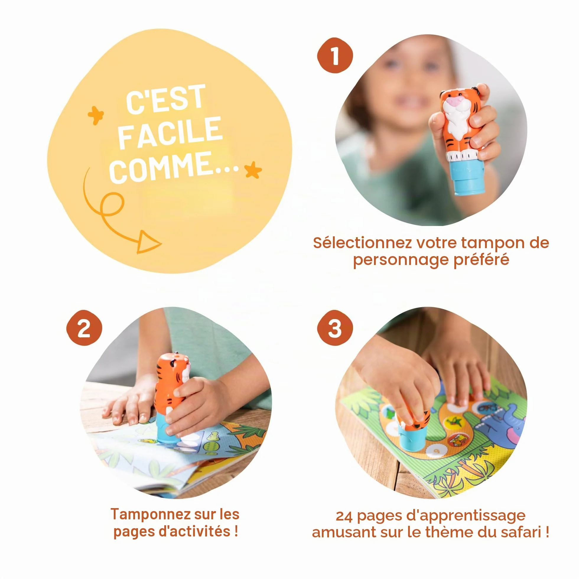 Melissa & Doug Sticker Wow Tamponneuse Tigre Bloc D'Activités 300 Autocollants Livre Stickers Enfant 3 Ans+