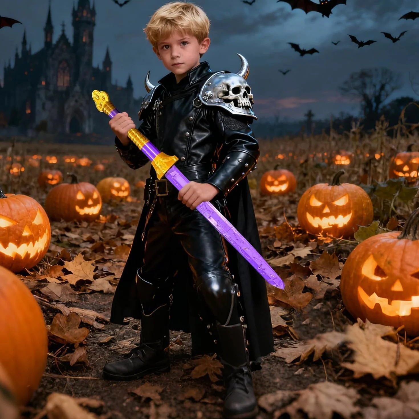 Épée R-umi KP-OP Anime Hunters, Épée Quatre Tigres Accessoire Costume Cosplay Enfants Violet