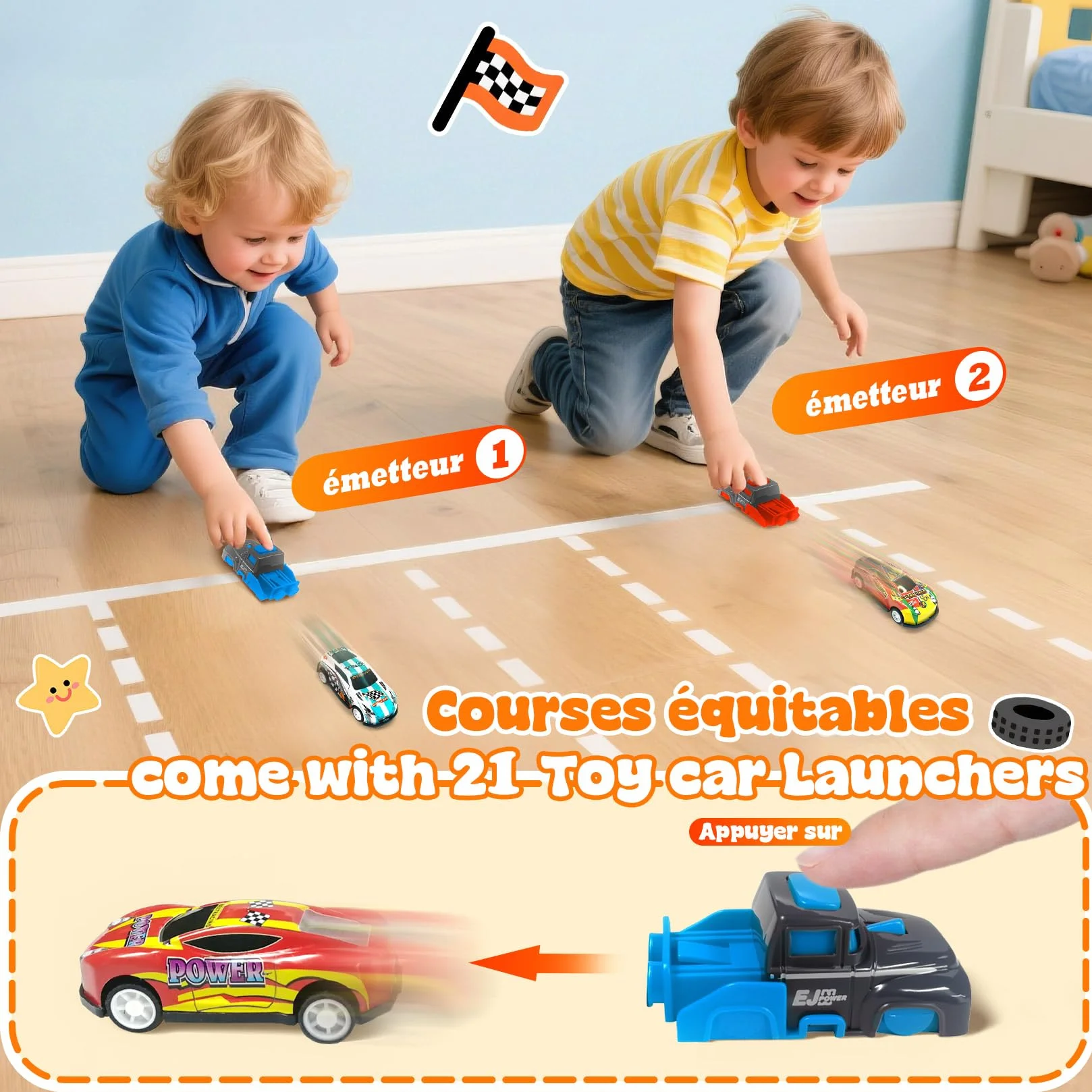 Coffret Petite Voiture Enfant, 10 Voitures Jouets avec Catapulte & Tapis de Jeu, Lot Miniature Métal 1/64, Véhicules à Friction 3-8 Ans