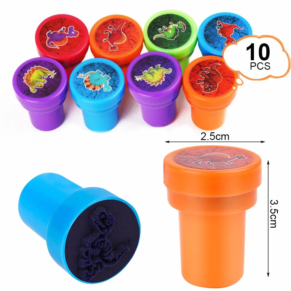 Tampons Dinosaure Animal Auto-Encreurs 10 Pièces pour Fêtes Scolaires