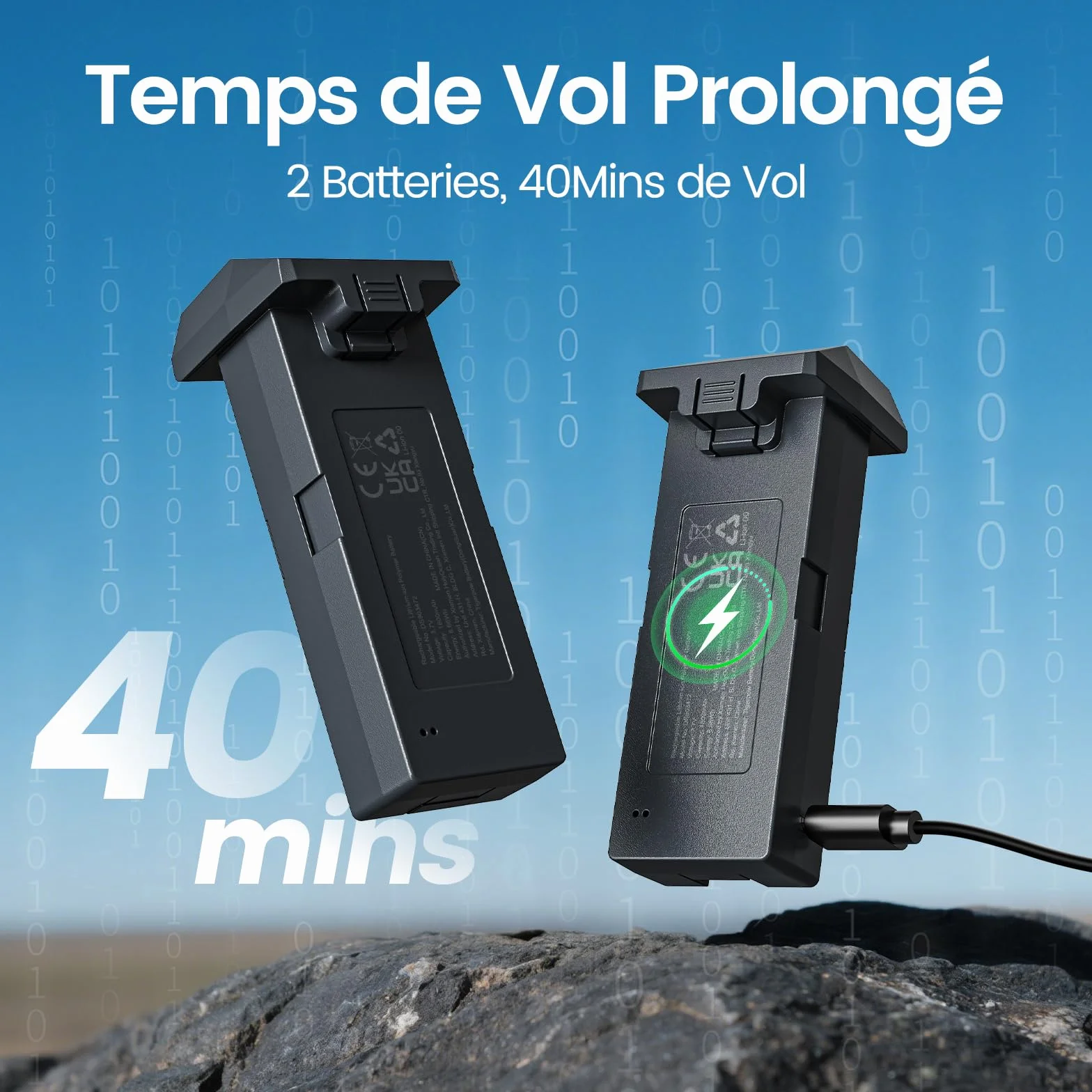 DEERC D35 Drone with 8K Camera pour Adultes, Quadricoptère RC Pliable avec Retour Automatique GPS, Moteur Sans Balais, Suivez-moi, vol Circulaire, Maintien de I'altitude, Vol de 40 Minutes