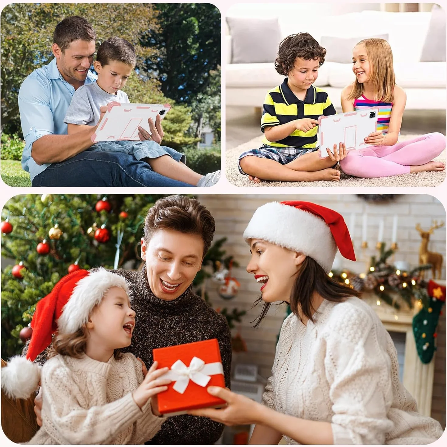 Tablette pour Enfant 10 Pouces Android 14 Kids Tablette avec 10GB+64GB(TF 1TB),Tablet Tactile Octa-Core,iWawa Éducative Apps Pré-Installé,Contrôle Parental, avec Protection Coque, Rose